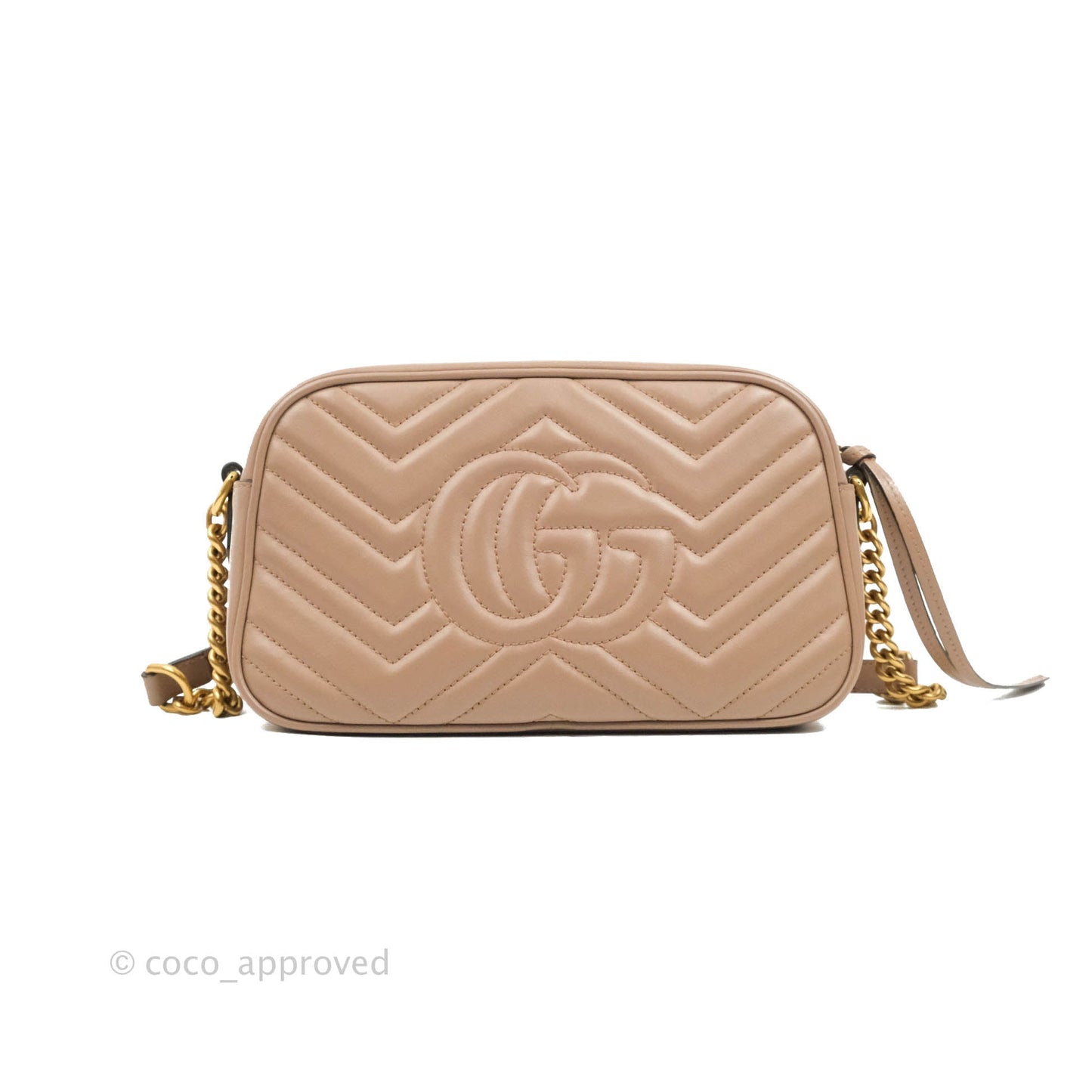 Gucci Small Matelasse GG Marmont Camera Bag Dusty Pink Calfskin Gold Hardware