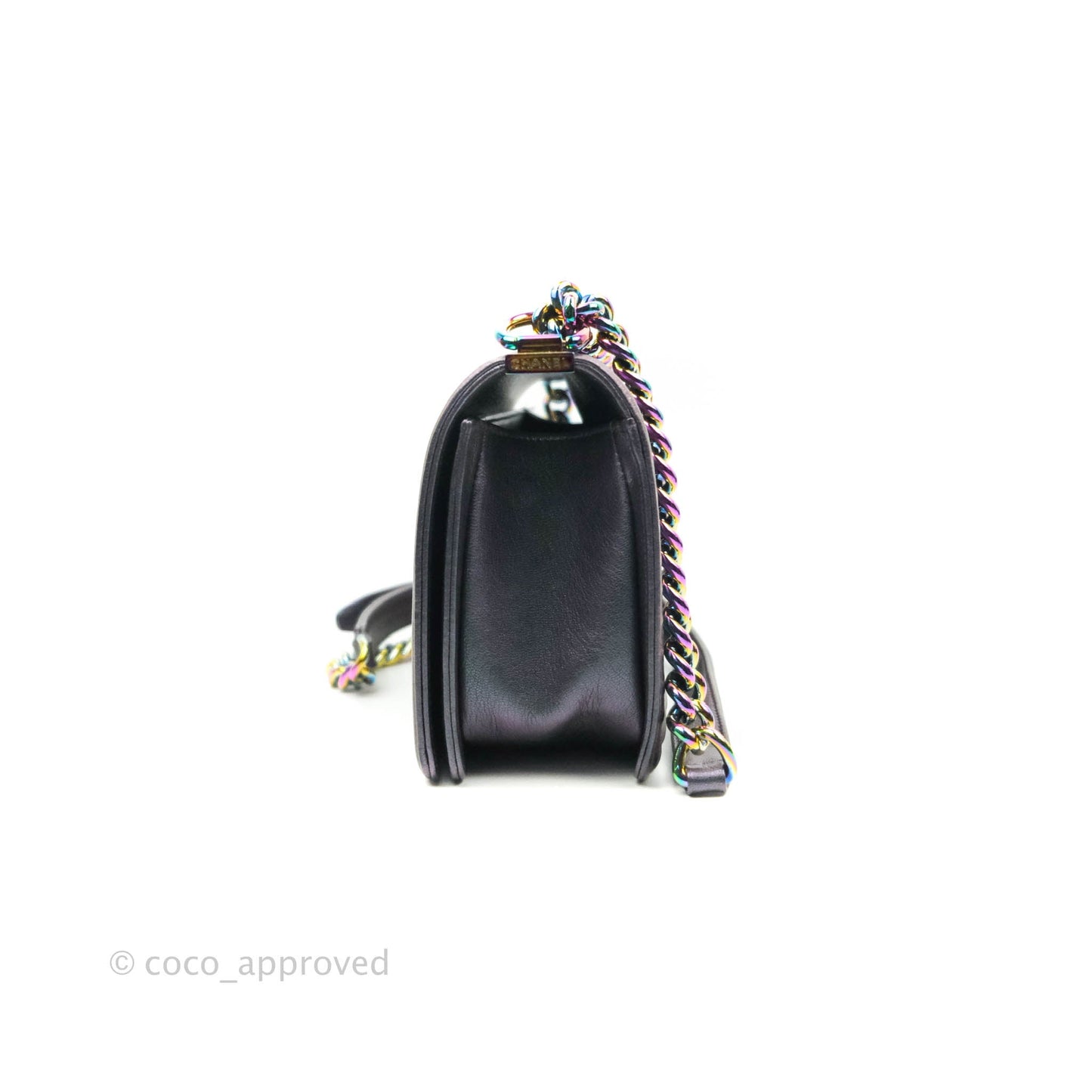 Chanel Medium Boy Bag Iridescent Purple Calfskin Mermaid Rainbow Hardware