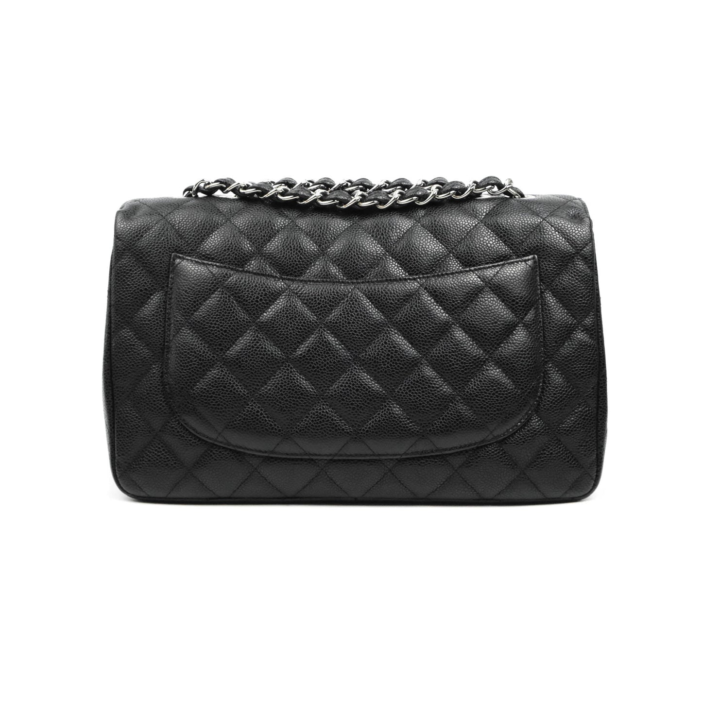 Chanel Jumbo Single Flap Black Caviar Silver Hardware