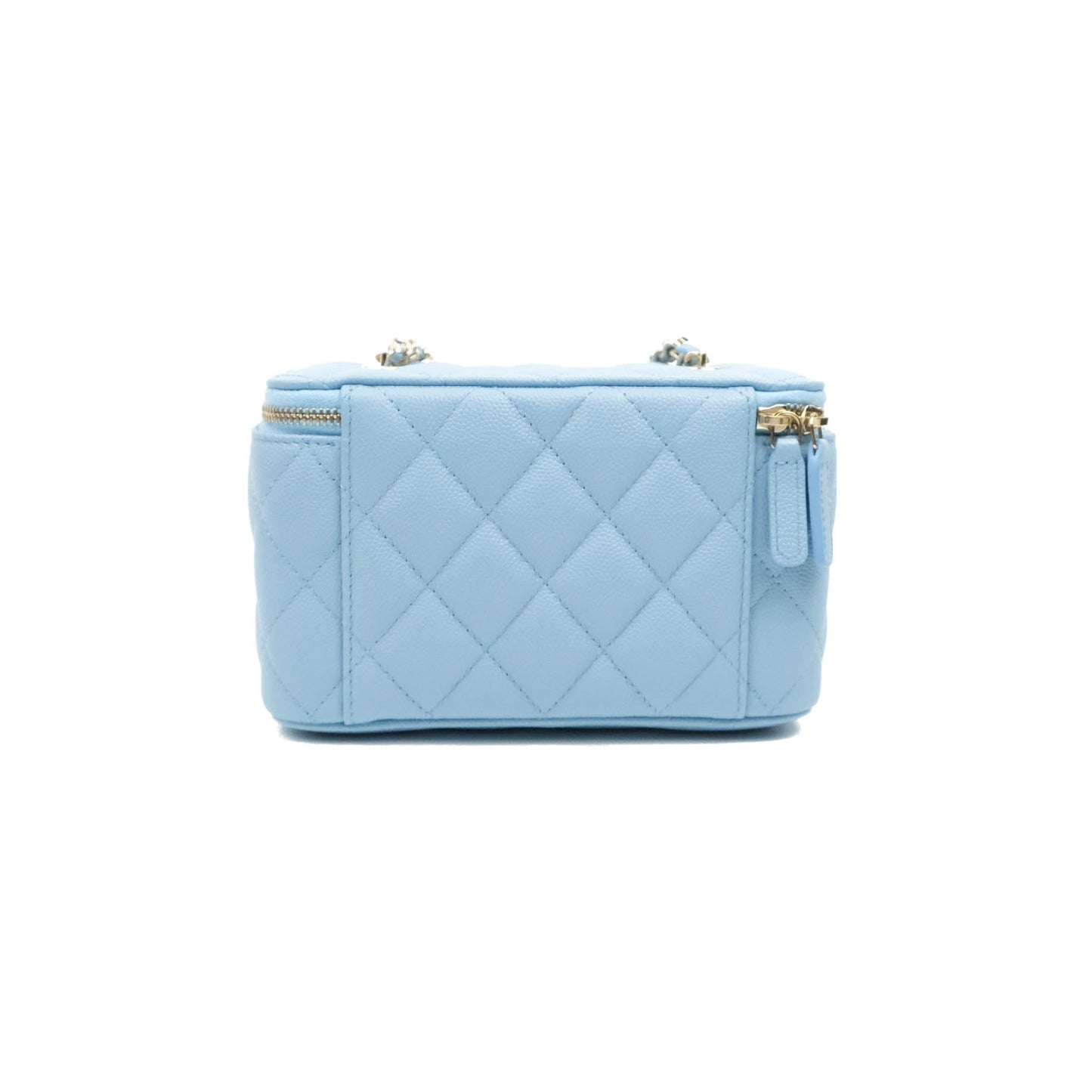 Chanel Vanity with Chain Blue Caviar Gold Hardware 22S