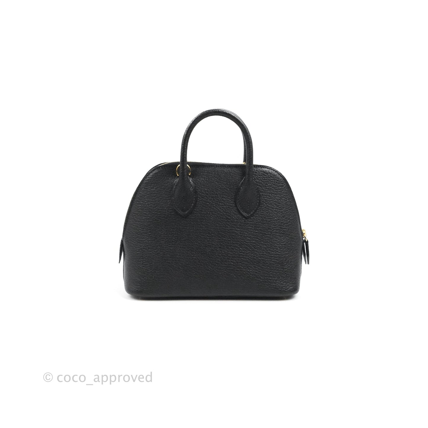 Hermès Bolide Mini 1923 Chevre Mysore Black Gold Hardware