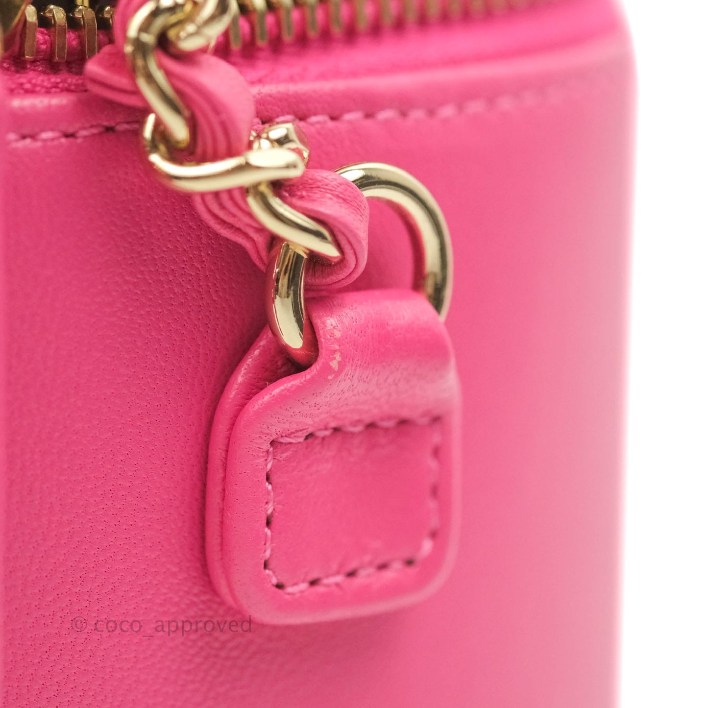 Chanel CC Mania Vanity Case Pink Lambskin Gold Hardware
