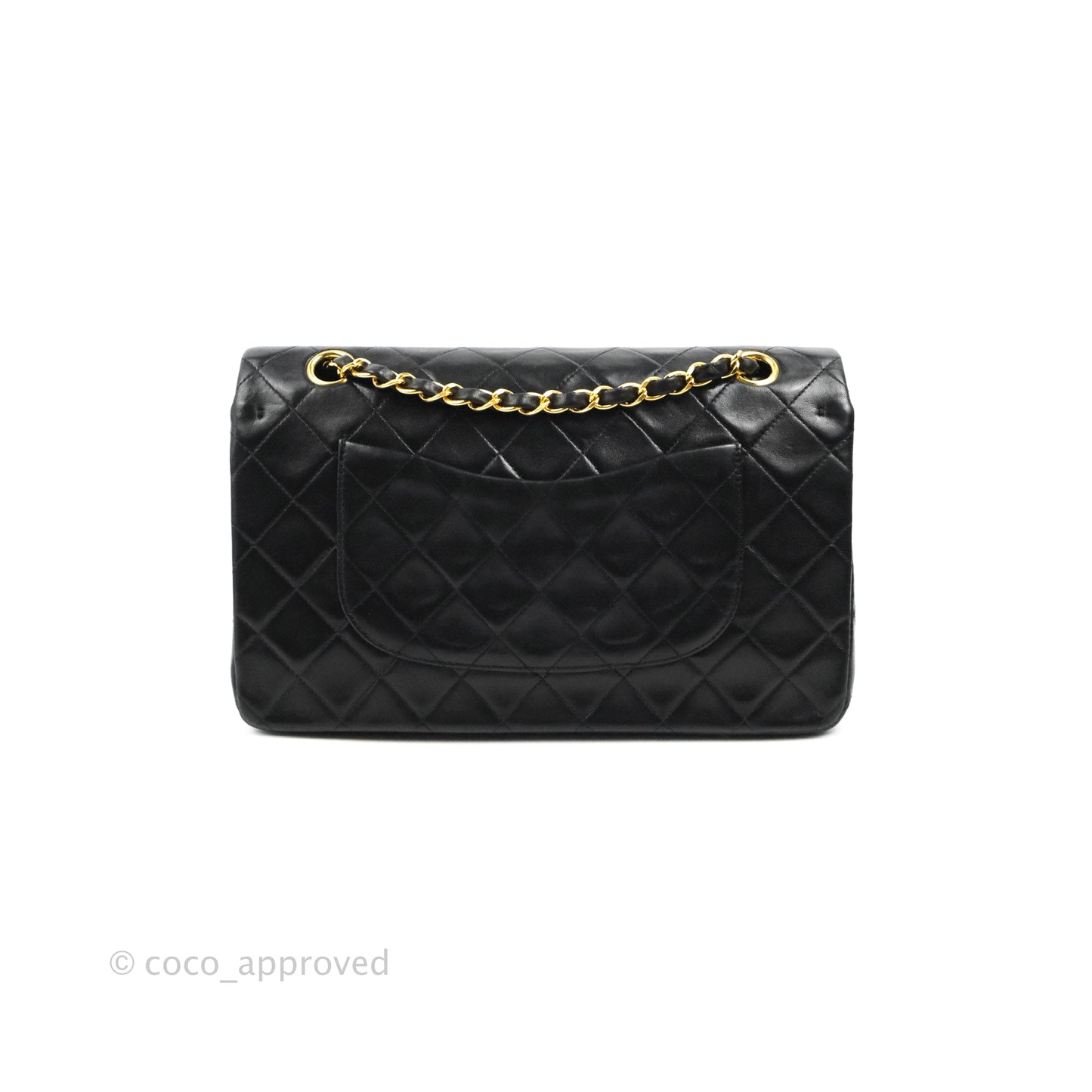 Chanel Classic Vintage Medium Flap Black Lambskin 24K Gold Hardware