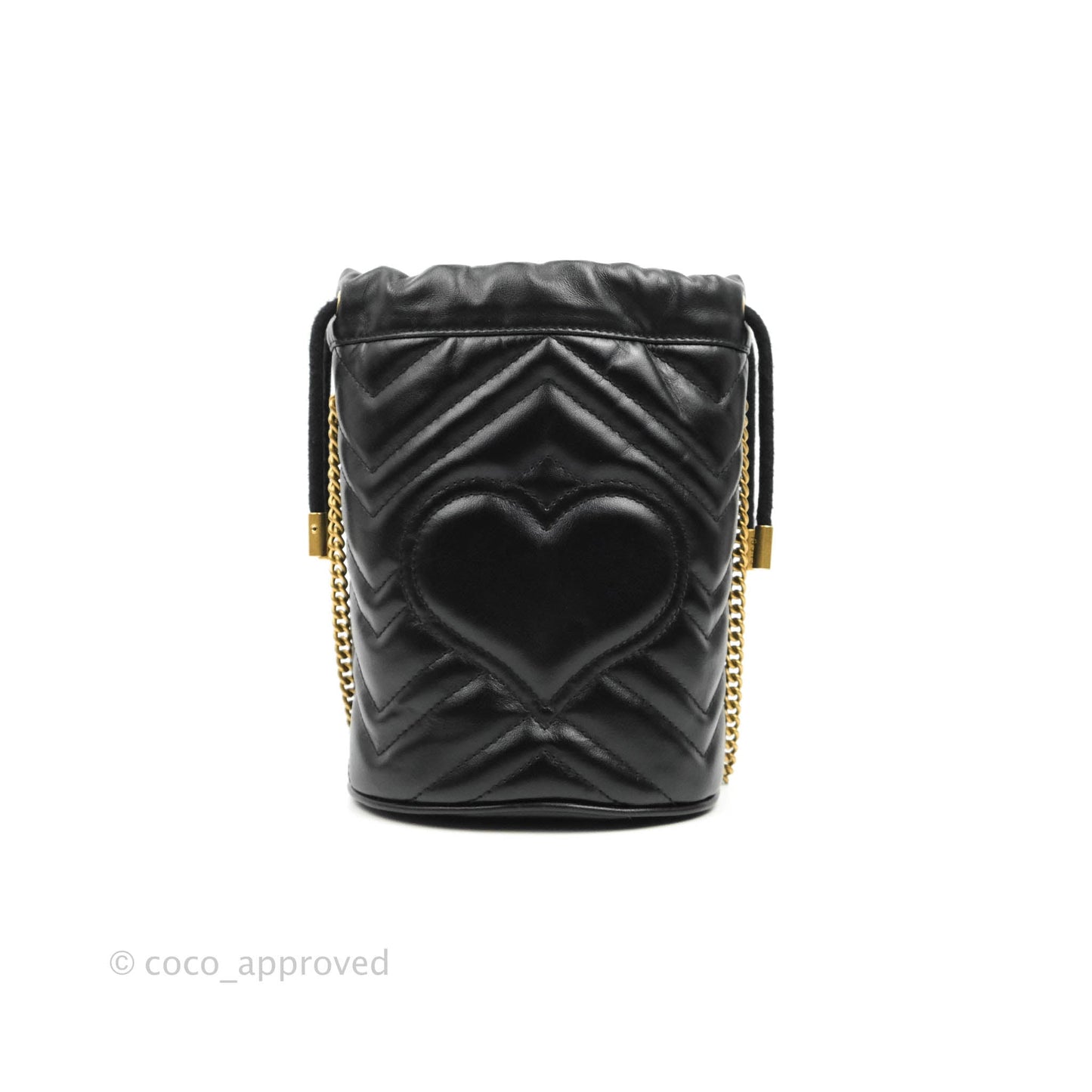 Gucci GG Marmont Mini Leather Bucket Bag Black
