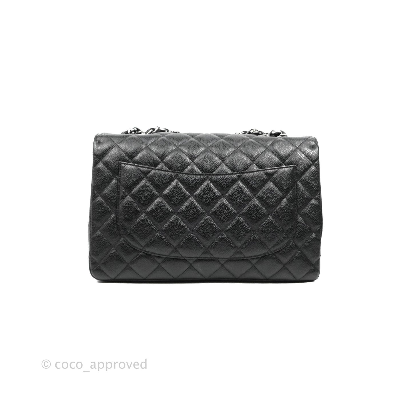 Chanel Jumbo Single Flap Black Caviar Silver Hardware⁣⁣