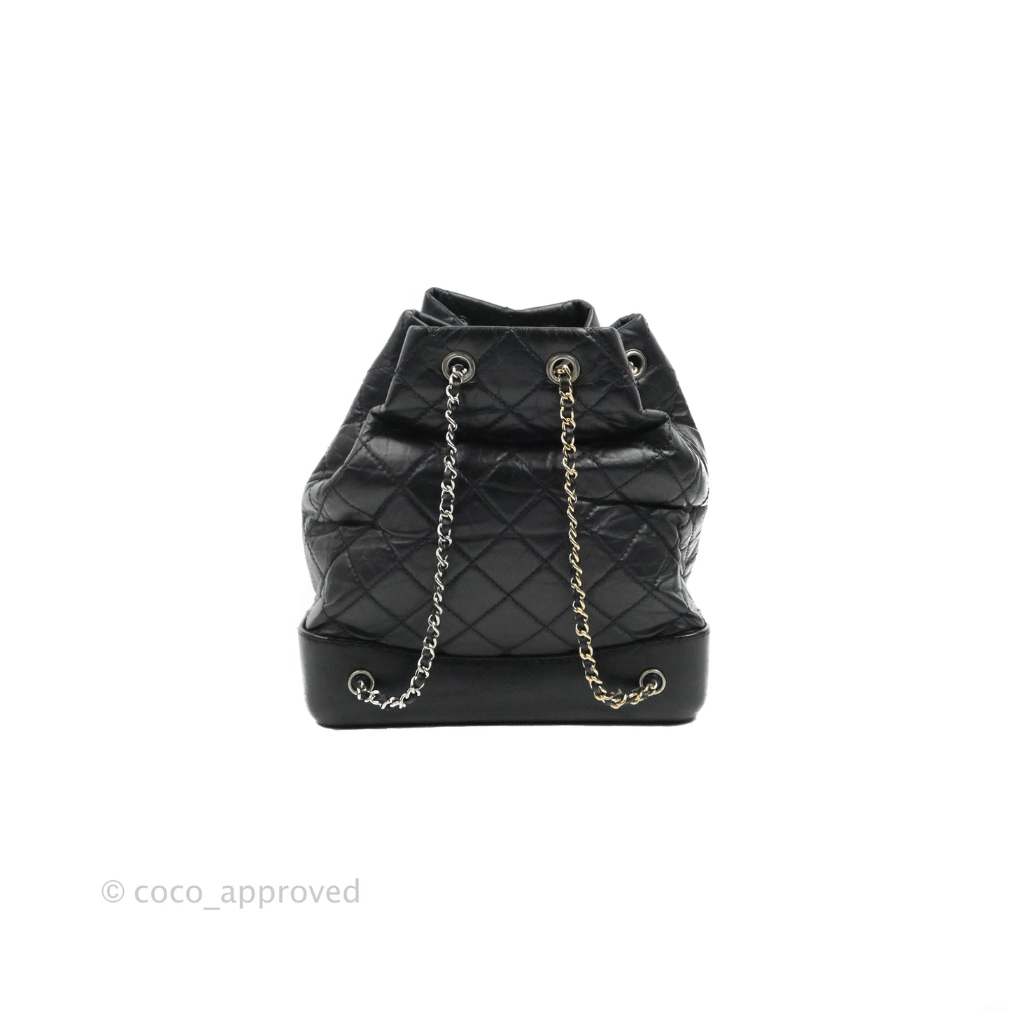 Chanel Medium Gabrielle Backpack Black Aged Calfskin
