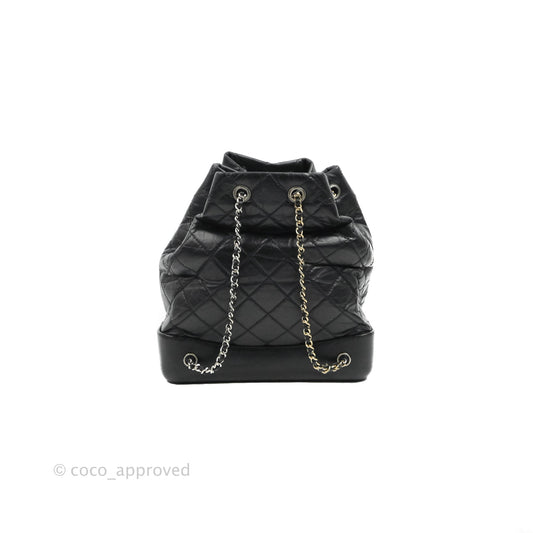 Chanel Medium Gabrielle Backpack Black Aged Calfskin