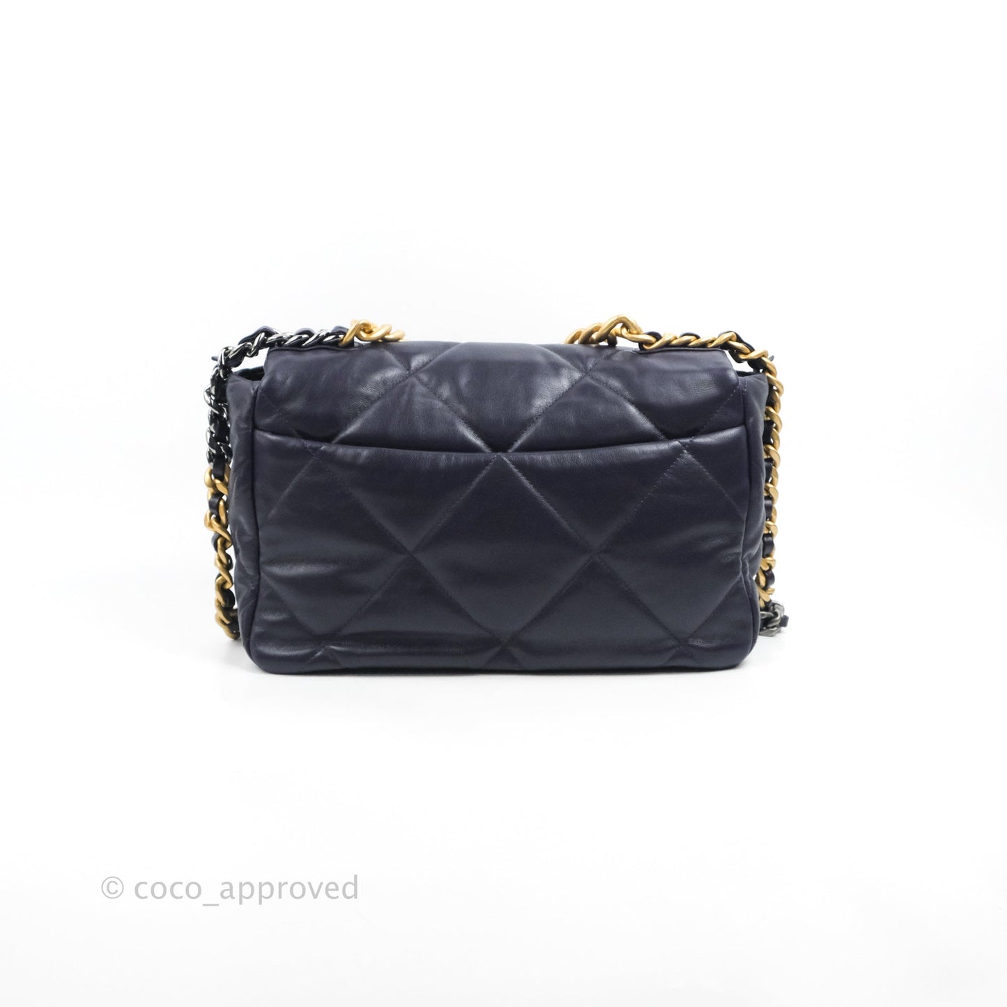 Chanel 19 Medium Dark Purple Mixed Hardware