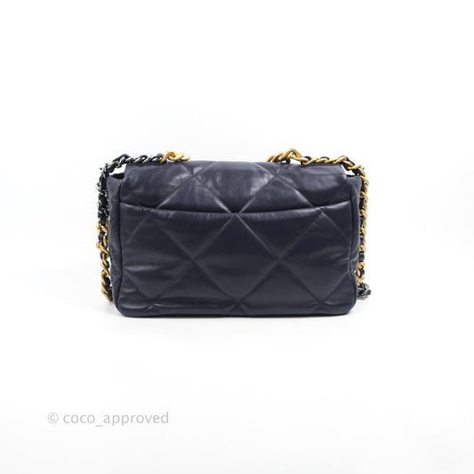 Chanel 19 Medium Dark Purple Mixed Hardware
