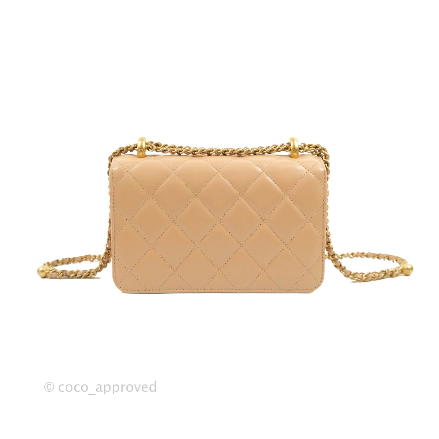 Chanel Quilted Perfect Fit Adjustable Beige Calfskin Gold Hardware 21A