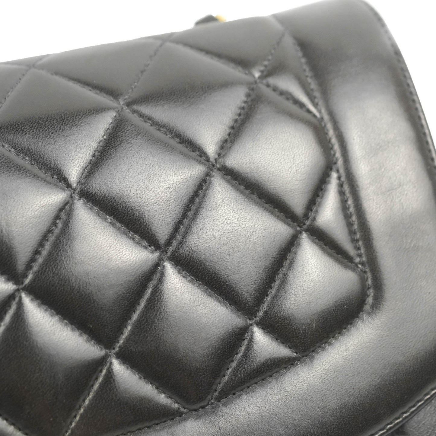 Chanel Vintage Quilted Medium Classic Diana Flap Bag Black Lambskin 24K Gold Hardware