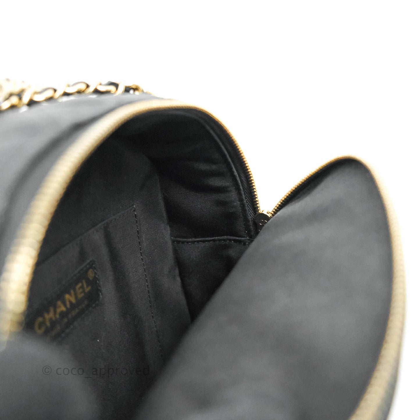 Chanel Quilted Small CC Day Backpack Black Caviar Gold Hardware