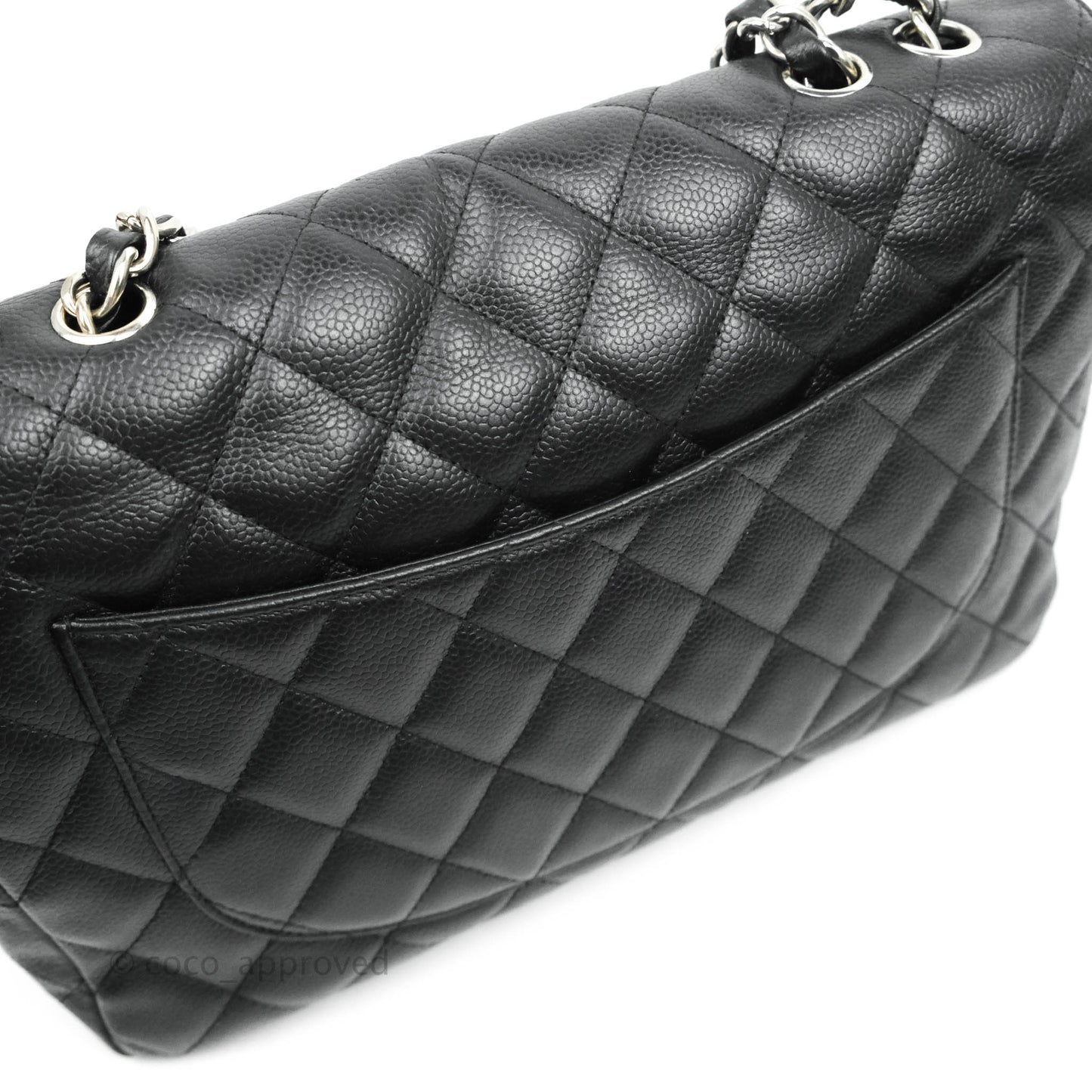 Chanel Jumbo Single Flap Black Caviar Silver Hardware