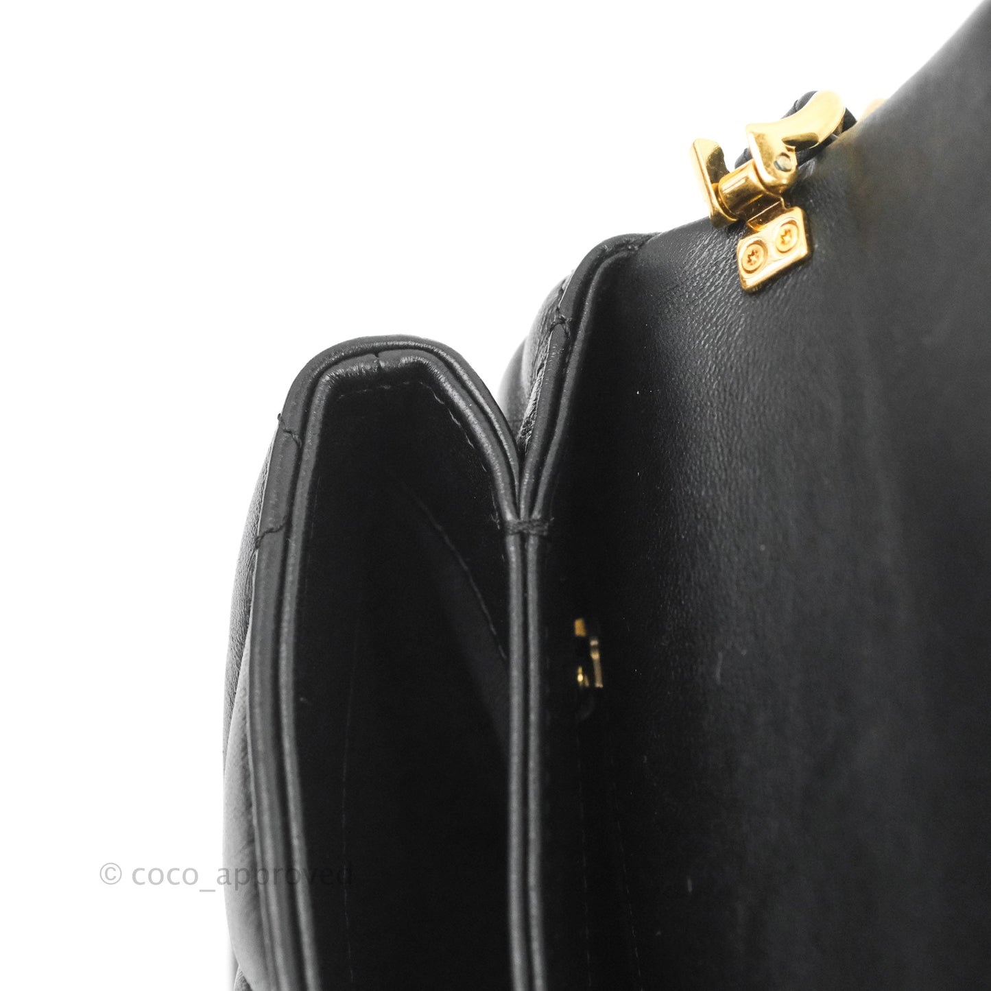 Chanel Small Flap Bag Black Lambskin Aged Gold Hardware 22-23FW