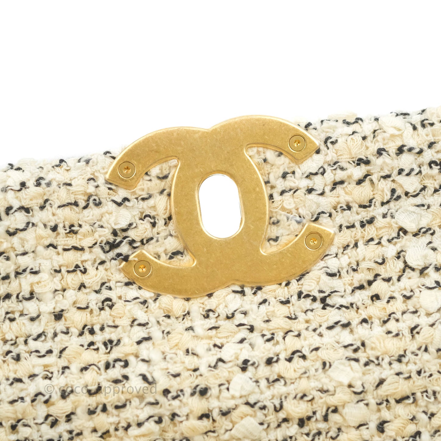 Chanel 19 Small Tweed Oreo Cream Mixed Hardware