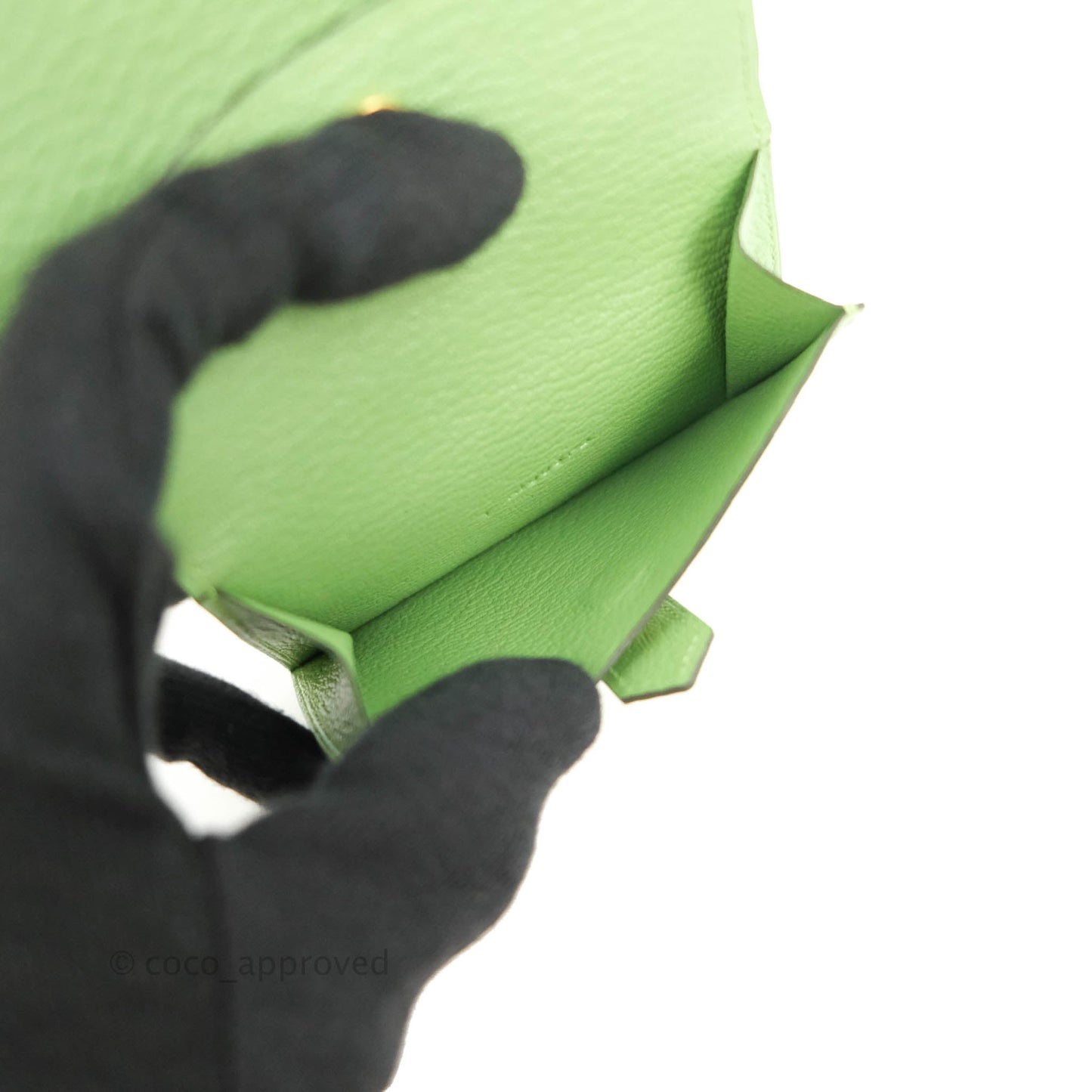 Hermes Bearn Mini Wallet Epsom Vert Crique