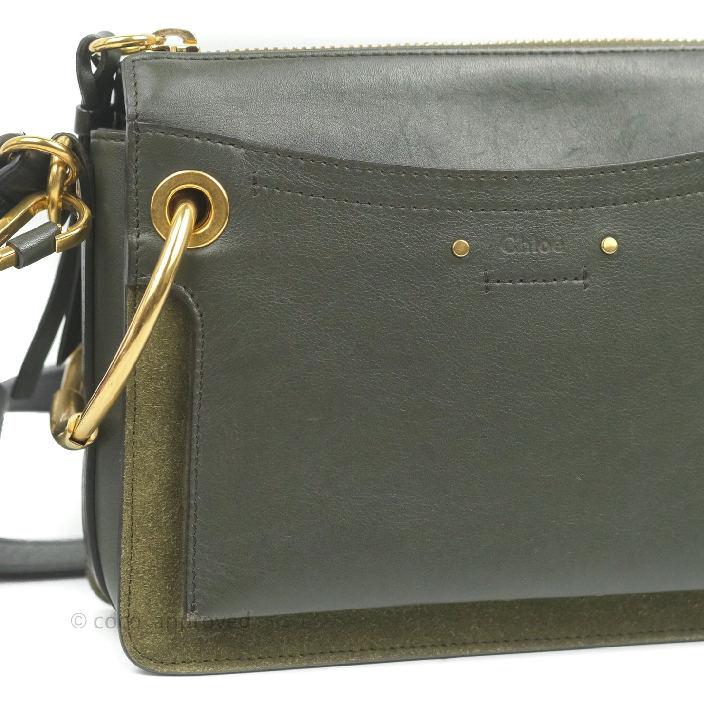 Chloe Small Roy Bag Army Green Calfskin Gold Hardware