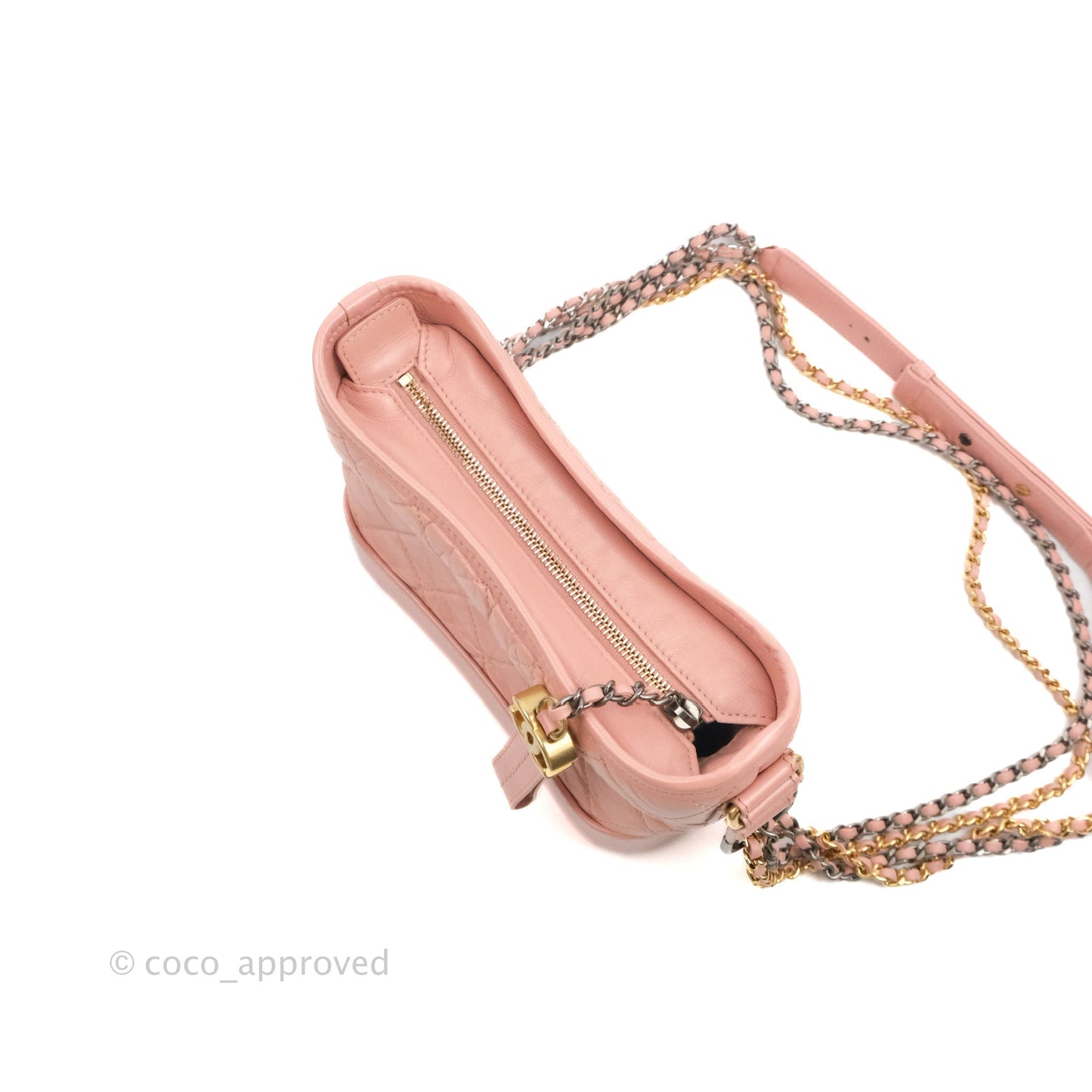 Chanel Quilted Small Gabrielle Hobo Pink Aged Calfskin