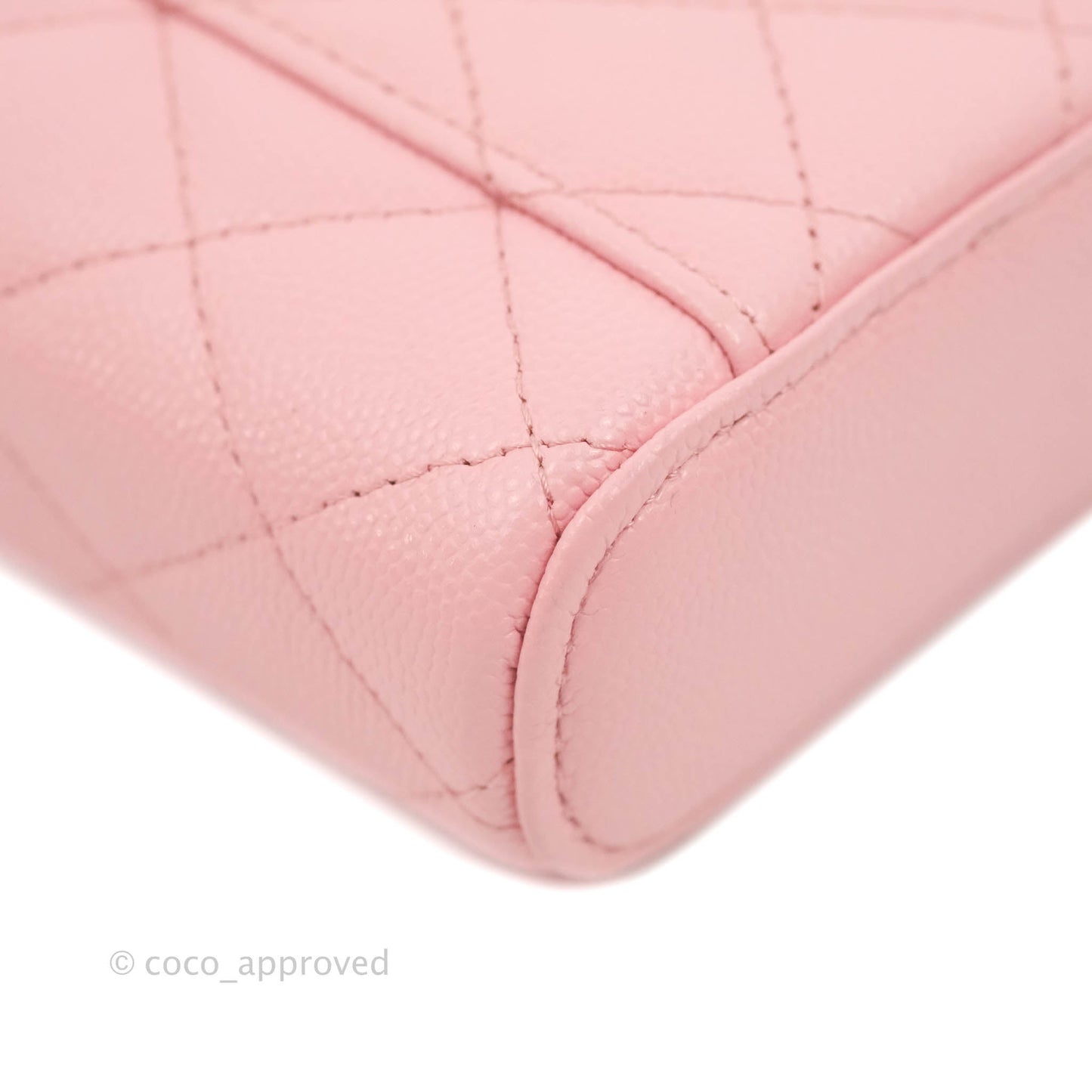 Chanel Vanity Phone Holder With Chain Pink Caviar Gold Hardware