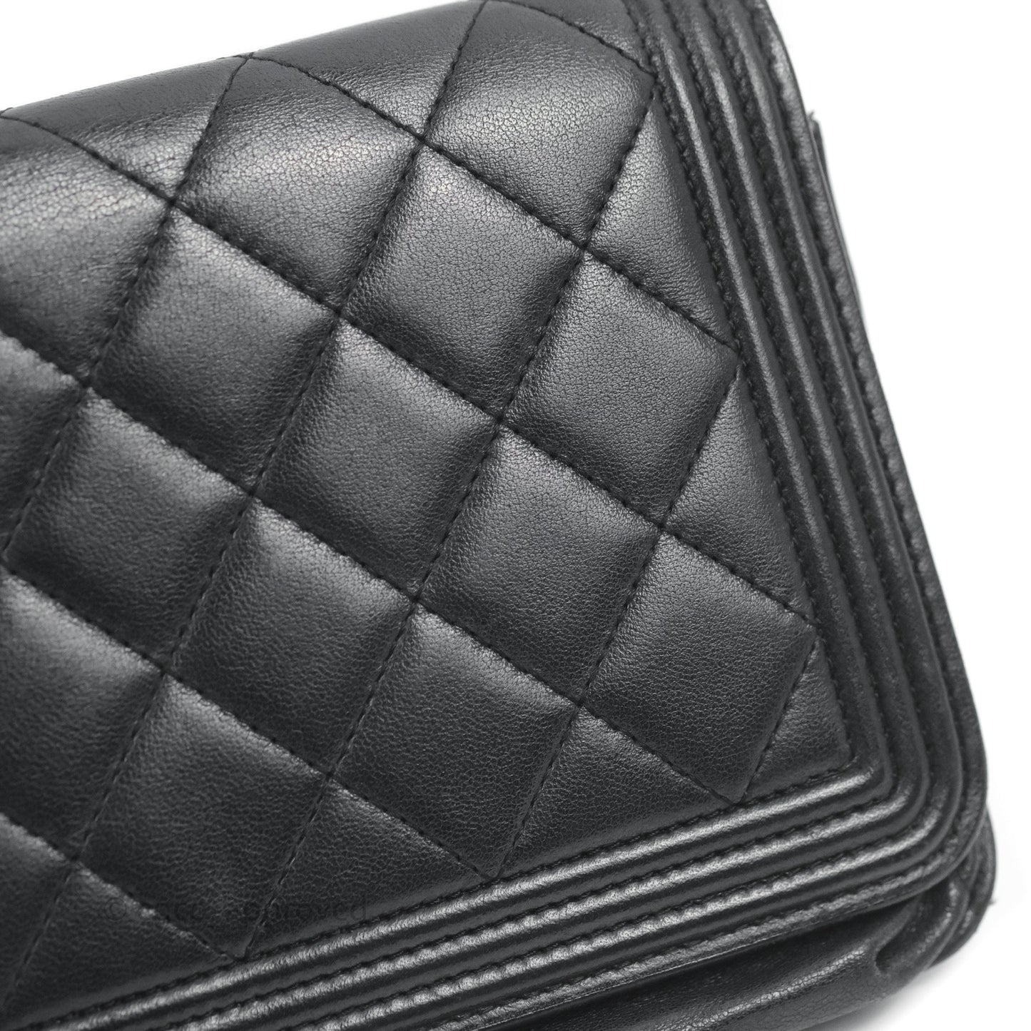 Chanel Boy Wallet on Chain WOC Black Lambskin Ruthenium Hardware