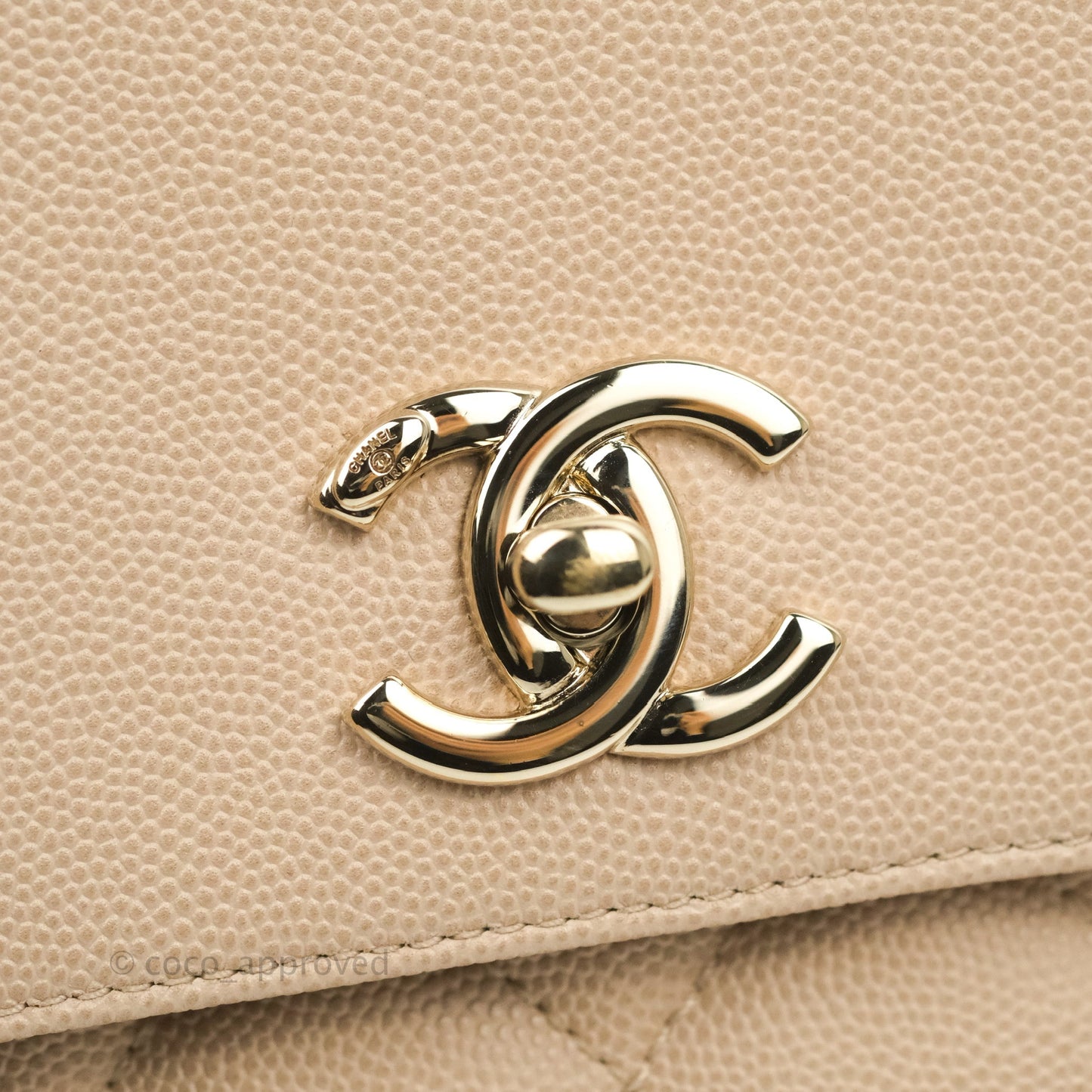 Chanel Quilted Medium Business Affinity Flap Light Beige Caviar Gold Hardware