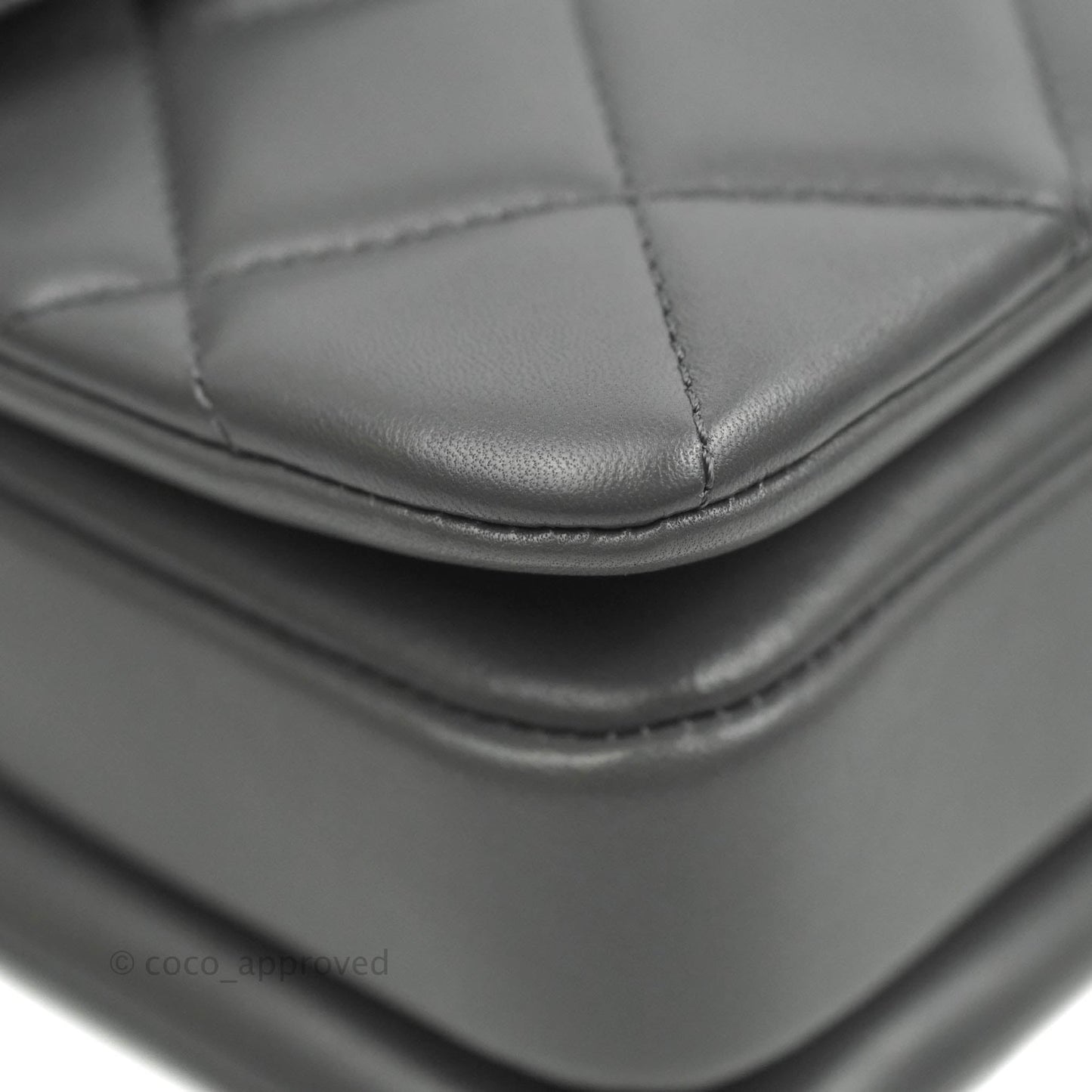 Chanel Small Quilted Trendy CC Dark Grey Lambskin Gold Hardware