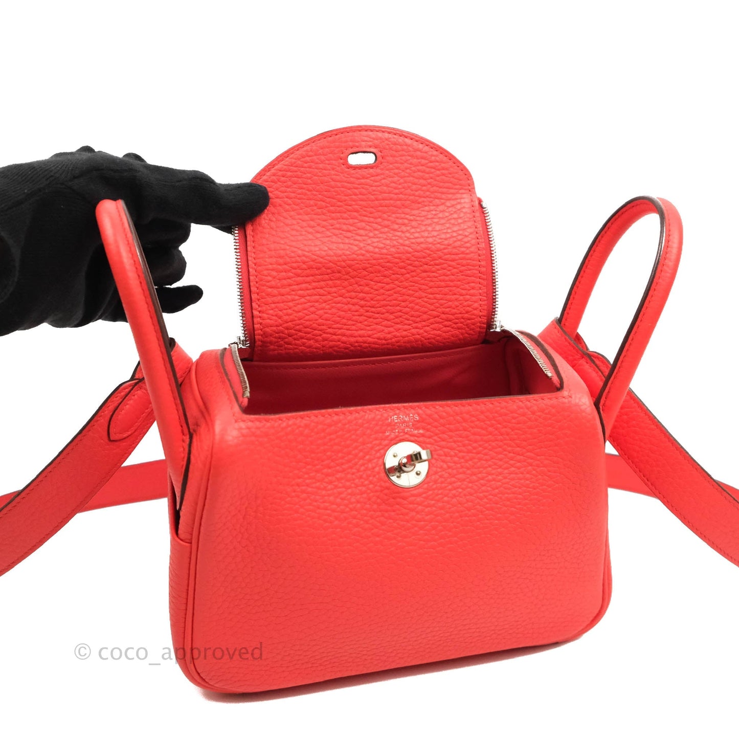 Hermès Mini Lindy 20 Taurillon Clemence Rose Texas Palladium Hardware