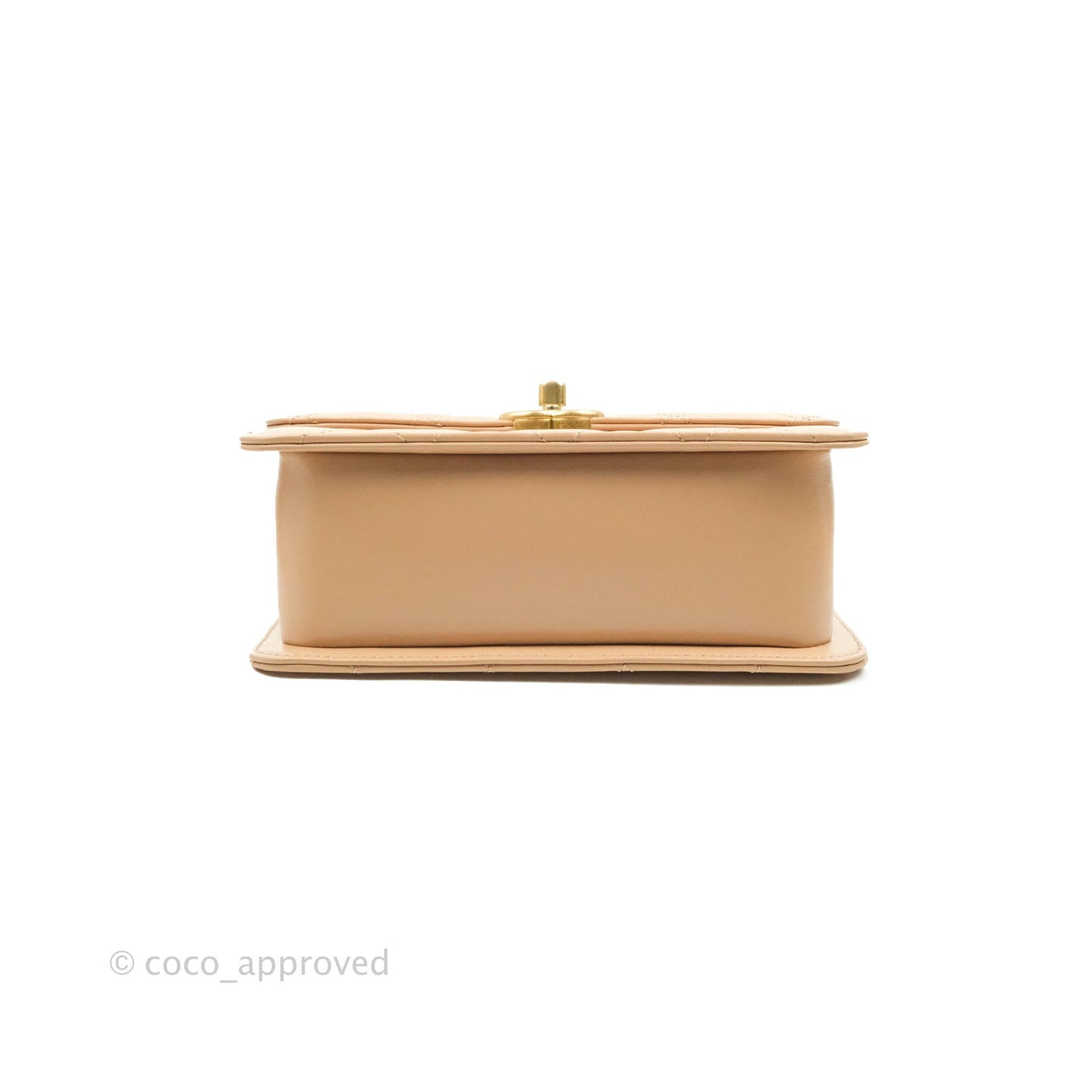 Chanel Quilted Mini Perfect Fit Adjustable Beige Calfskin Gold Hardware 21A