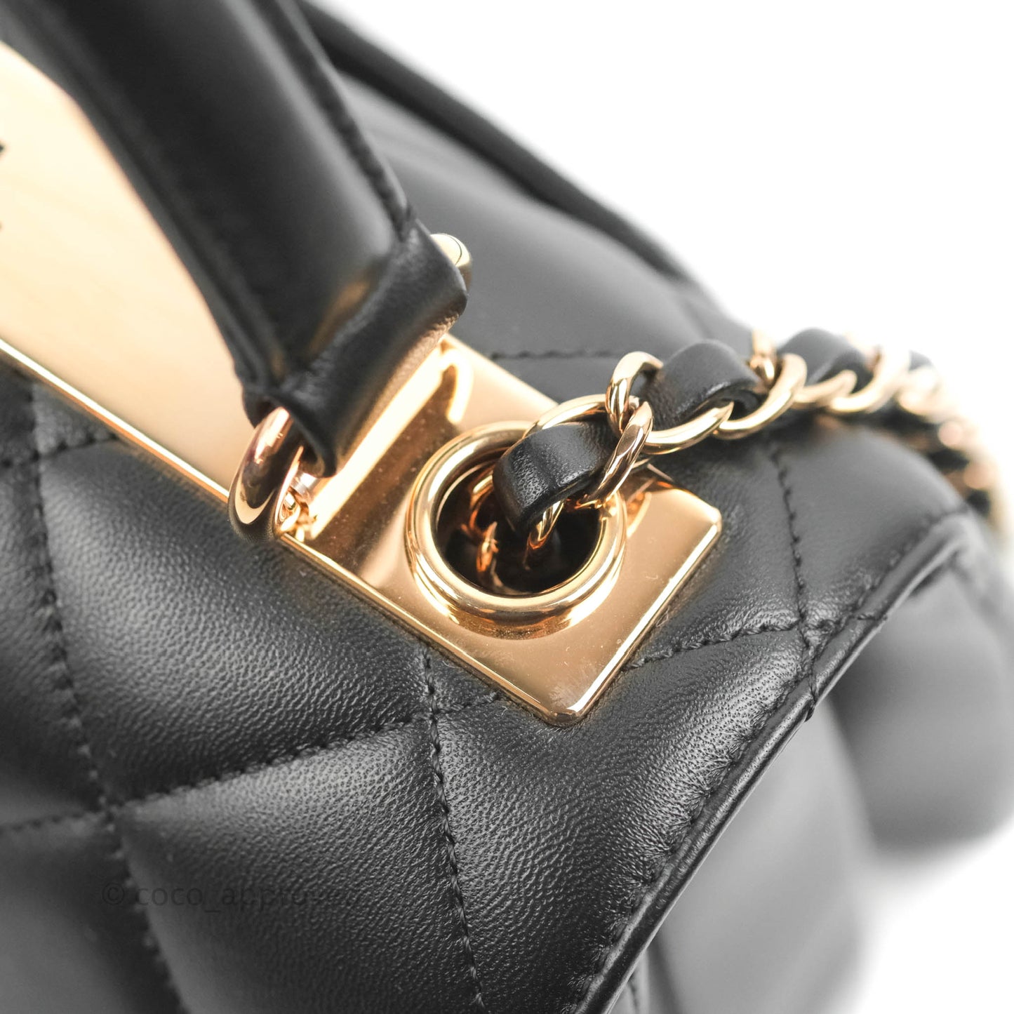 Chanel Small Trendy CC Black Lambskin Rose Gold Hardware 22C