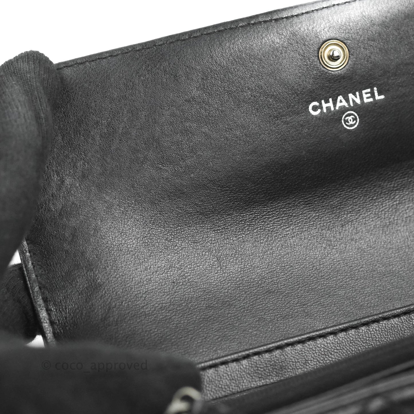 Chanel Quilted Boy Flap Long Wallet Black Lambskin Ruthentium Hardware