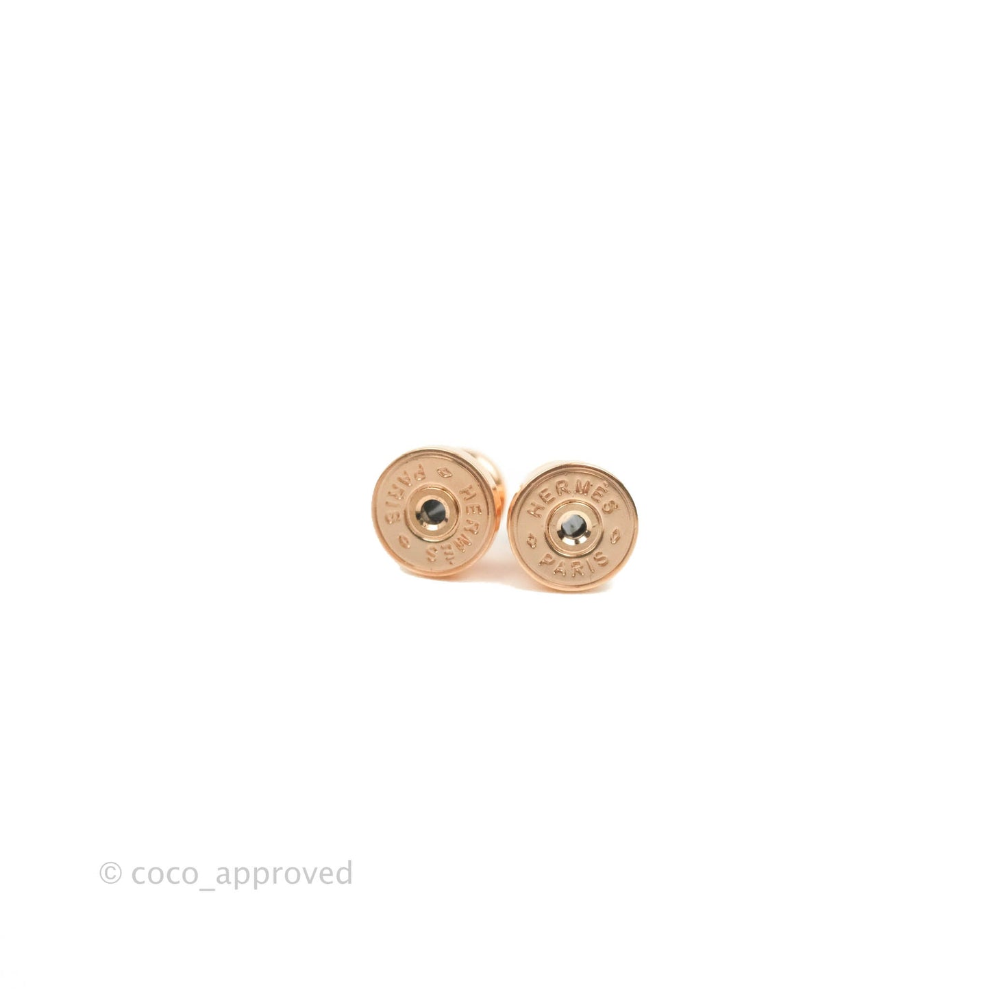 Hermès Mini Pop H Earrings Marron Glace Rose Gold