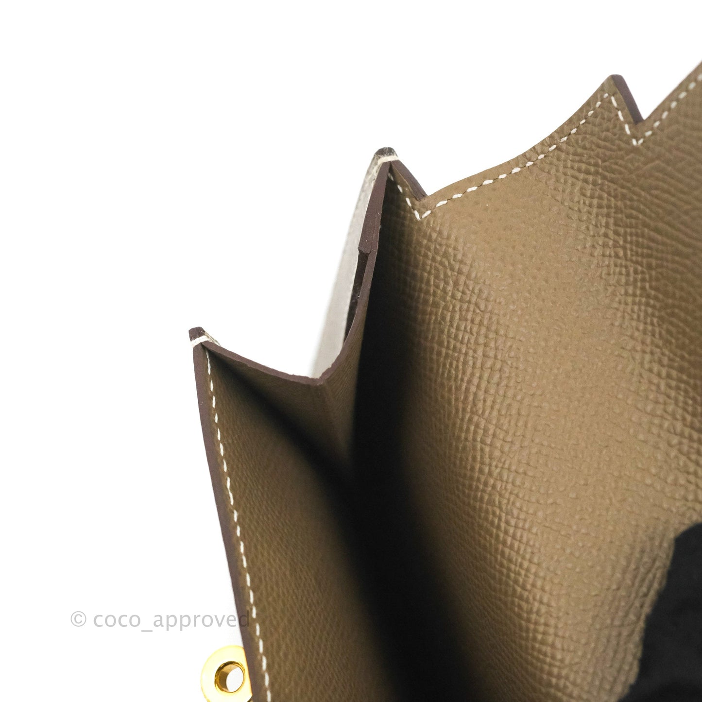 Hermès Kelly Pocket Compact Wallet Epsom Etoupe Gold Hardware