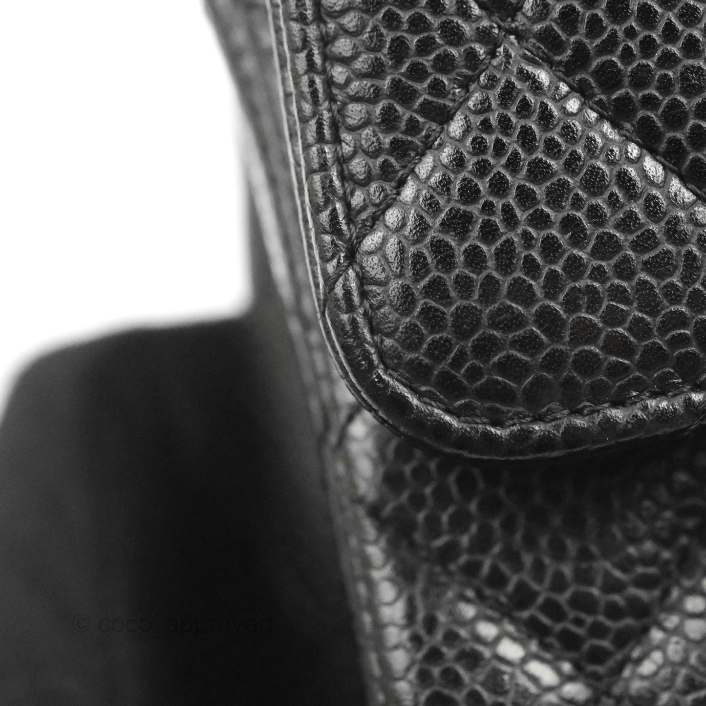 Chanel Classic M/L Medium Flap Quilted Black Caviar Silver Hardware