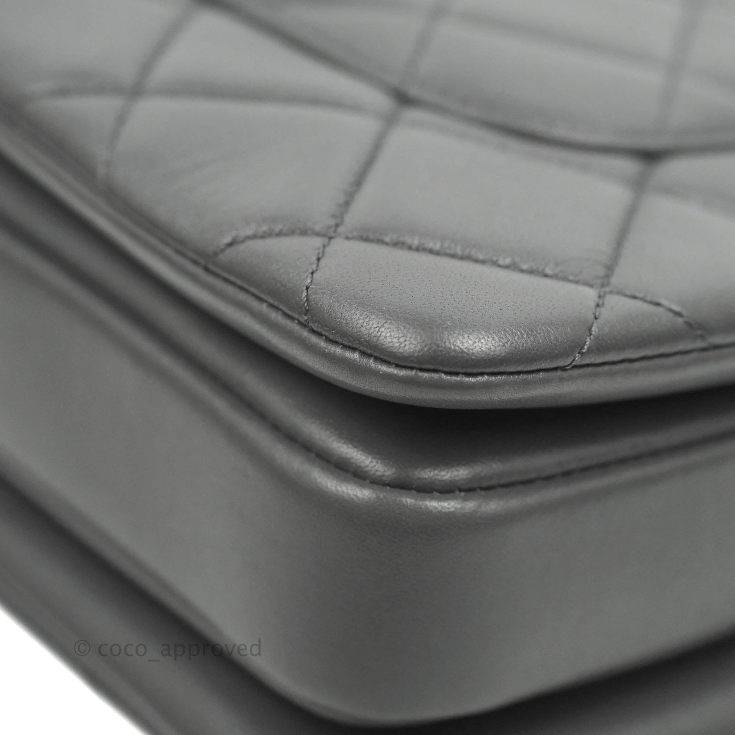Chanel Small Quilted Trendy CC Dark Grey Lambskin Gold Hardware