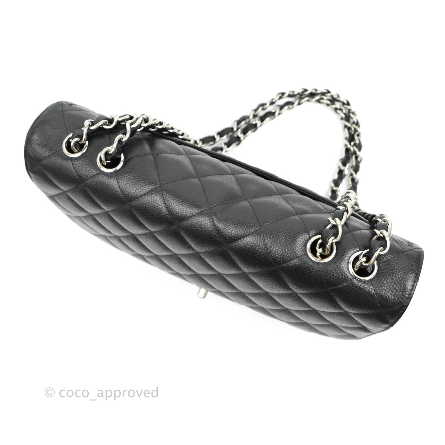 Chanel Jumbo Single Flap Black Caviar Silver Hardware