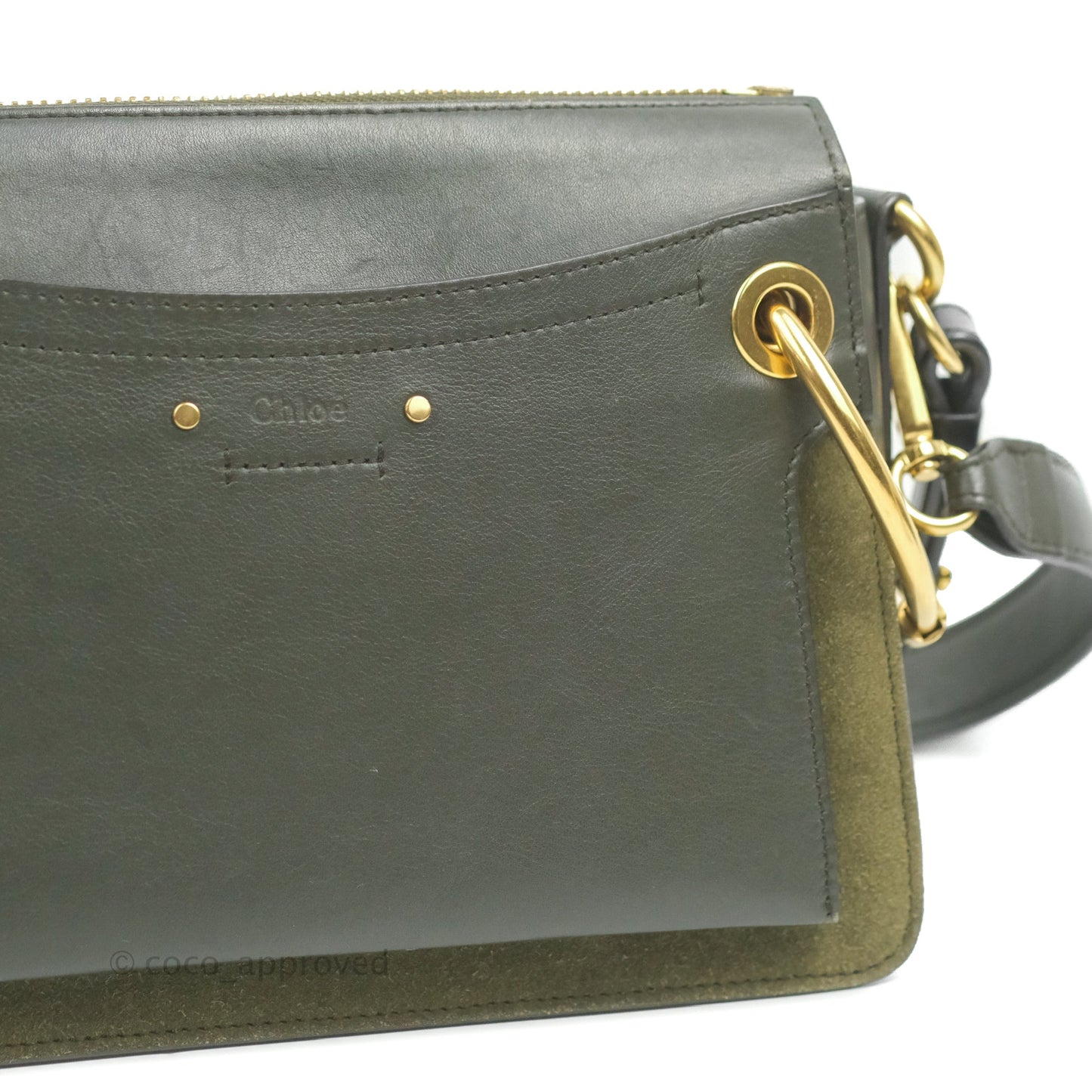 Chloe Small Roy Bag Army Green Calfskin Gold Hardware