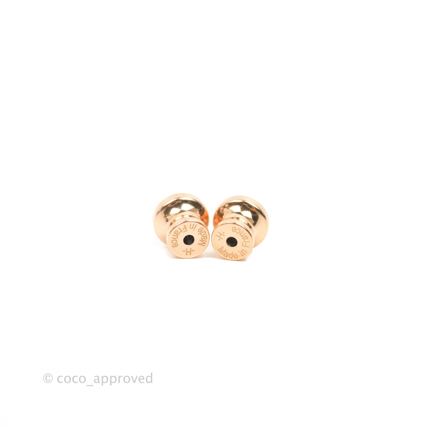 Hermès Mini Pop H Earrings Marron Glace Rose Gold