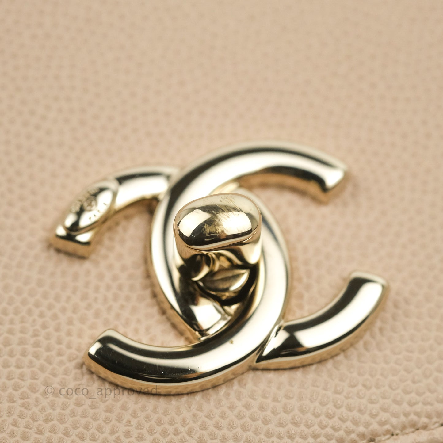 Chanel Quilted Medium Business Affinity Flap Light Beige Caviar Gold Hardware