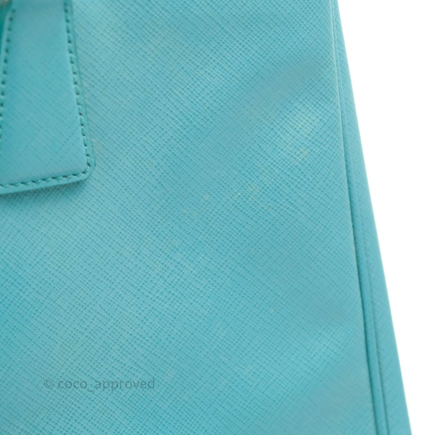 Prada Double Zip Lux Saffiano Tiffany Blue Large Tote Bag