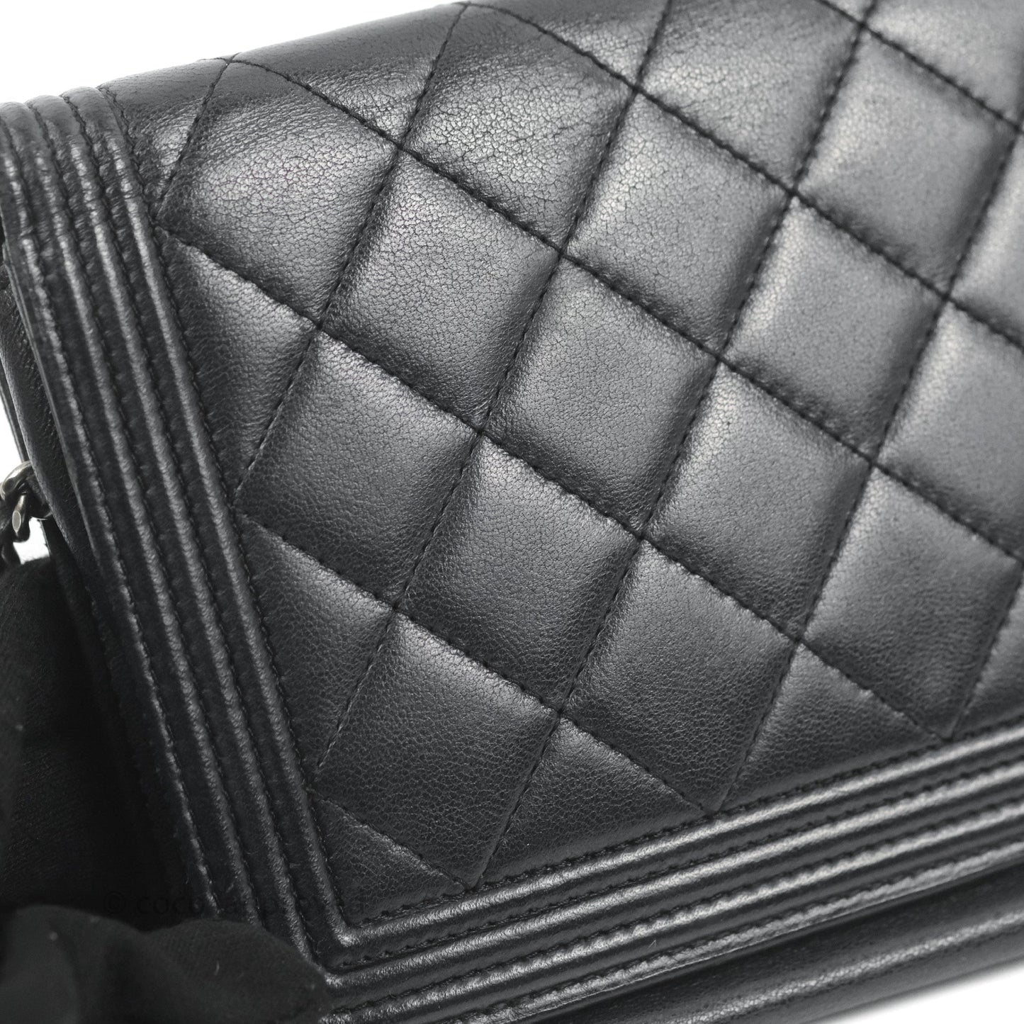 Chanel Boy Wallet on Chain WOC Black Lambskin Ruthenium Hardware