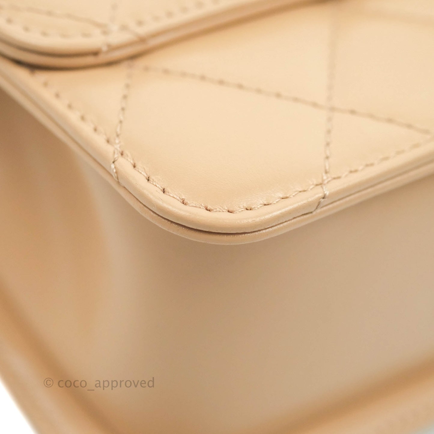 Chanel Quilted Mini Perfect Fit Adjustable Beige Calfskin Gold Hardware 21A