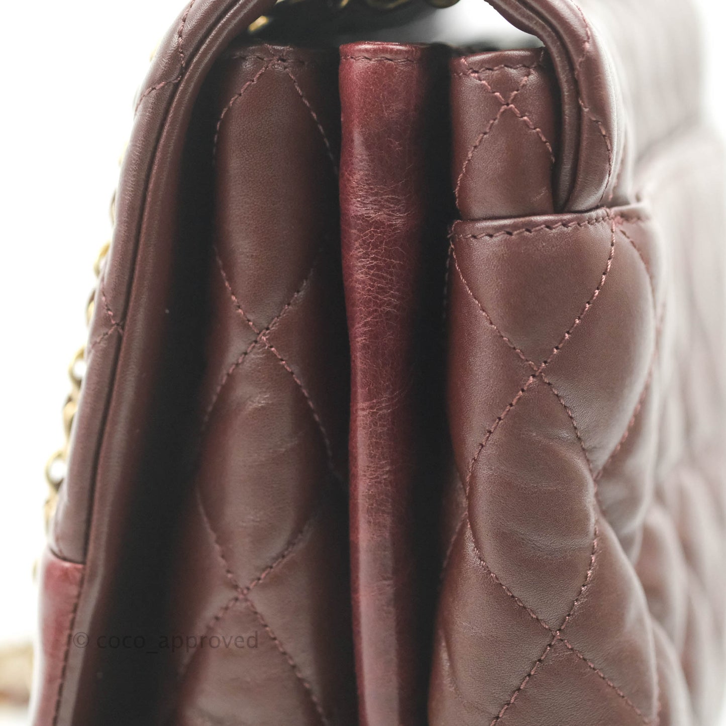 Chanel Quilted Jumbo Soft Elegance Flap Bordeaux Calfskin Aged Gold Hardware