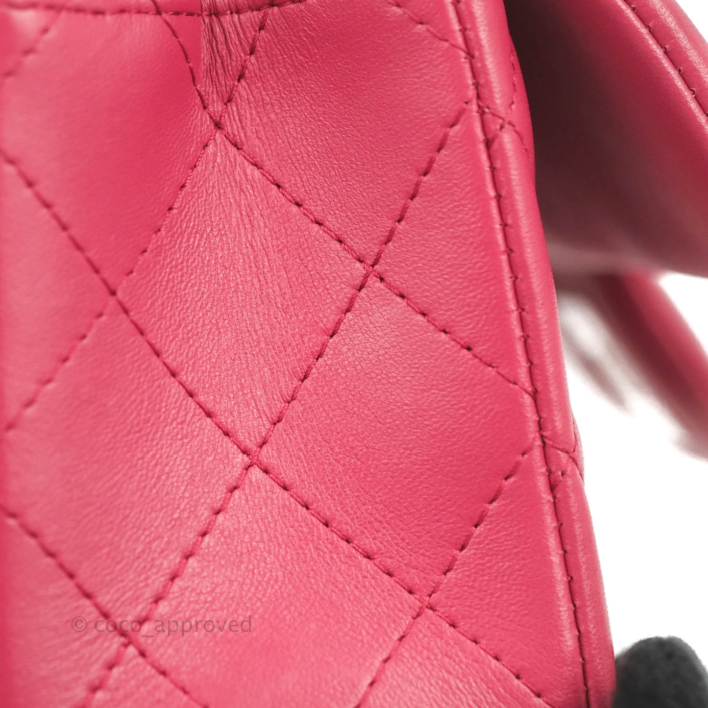Chanel Quilted Mini Rectangular Flap Raspberry Pink Lambskin Silver Hardware