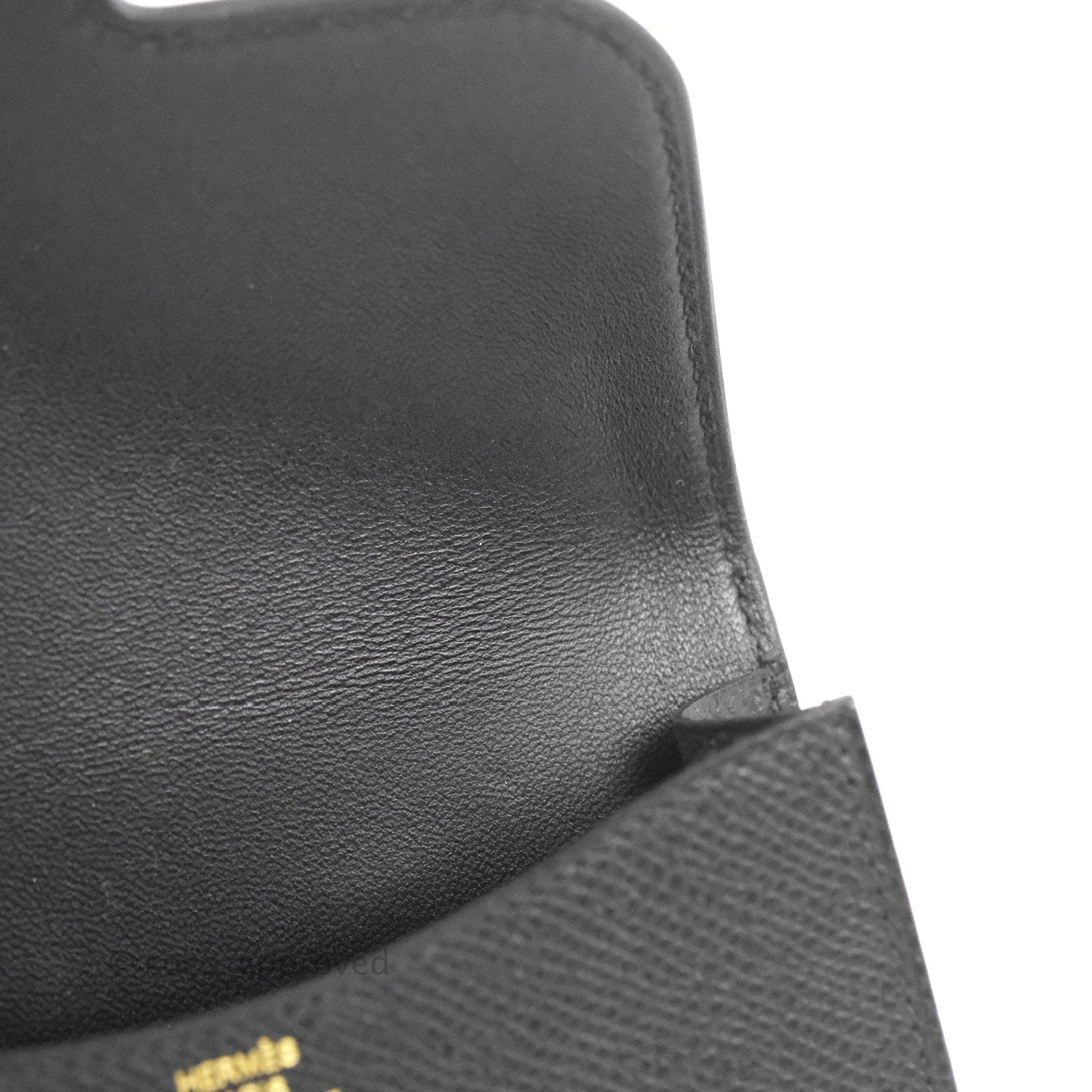 Hermès Constance Slim Wallet Black Epsom Rose Gold Hardware