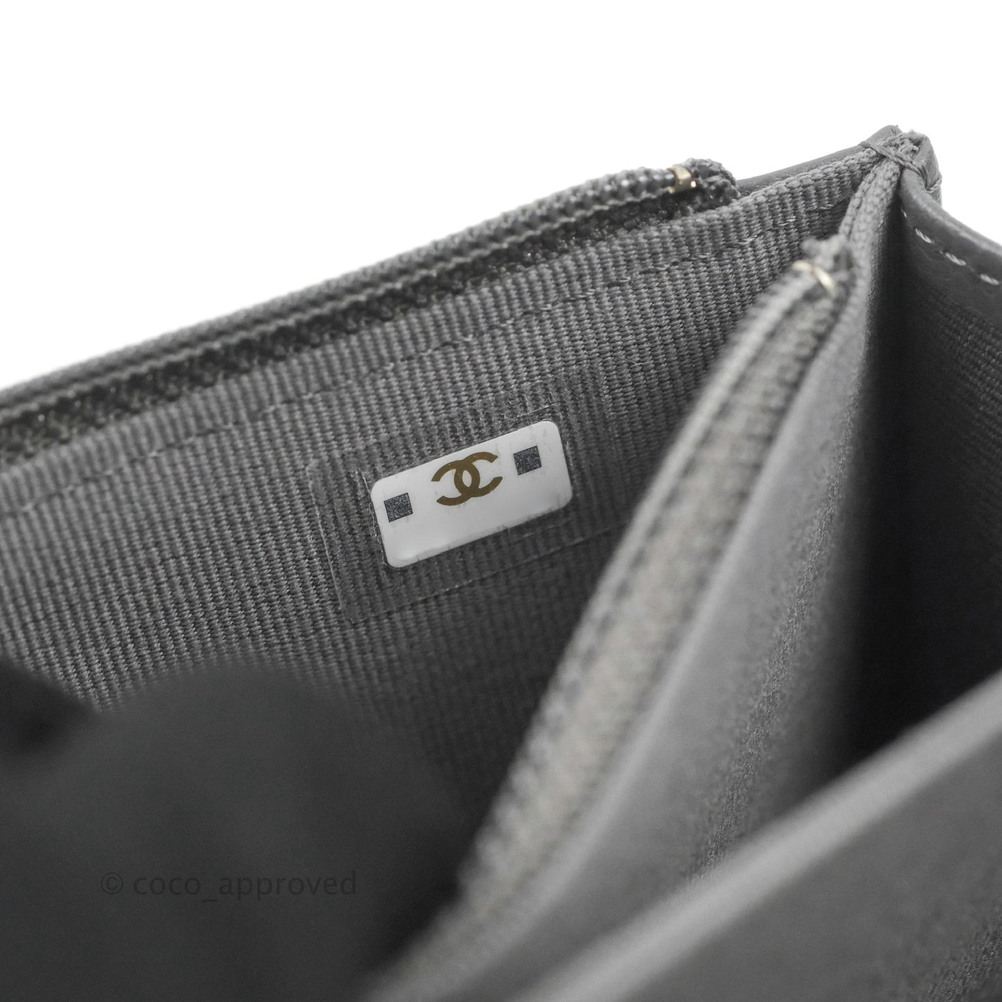 Chanel Quilted Mini Boy Wallet on Chain WOC Dark Grey Caviar Aged Gold Hardware