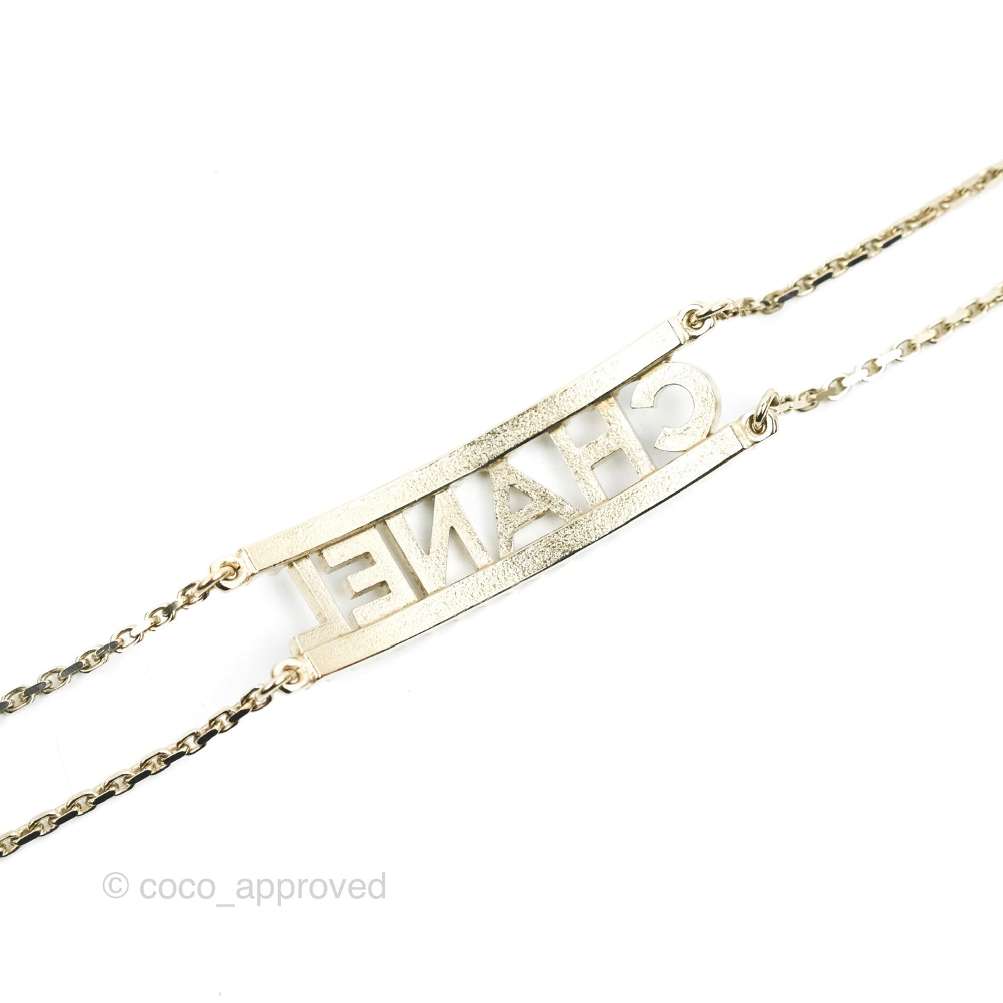 Chanel Crystal Logo Gold Chain Choker 22S