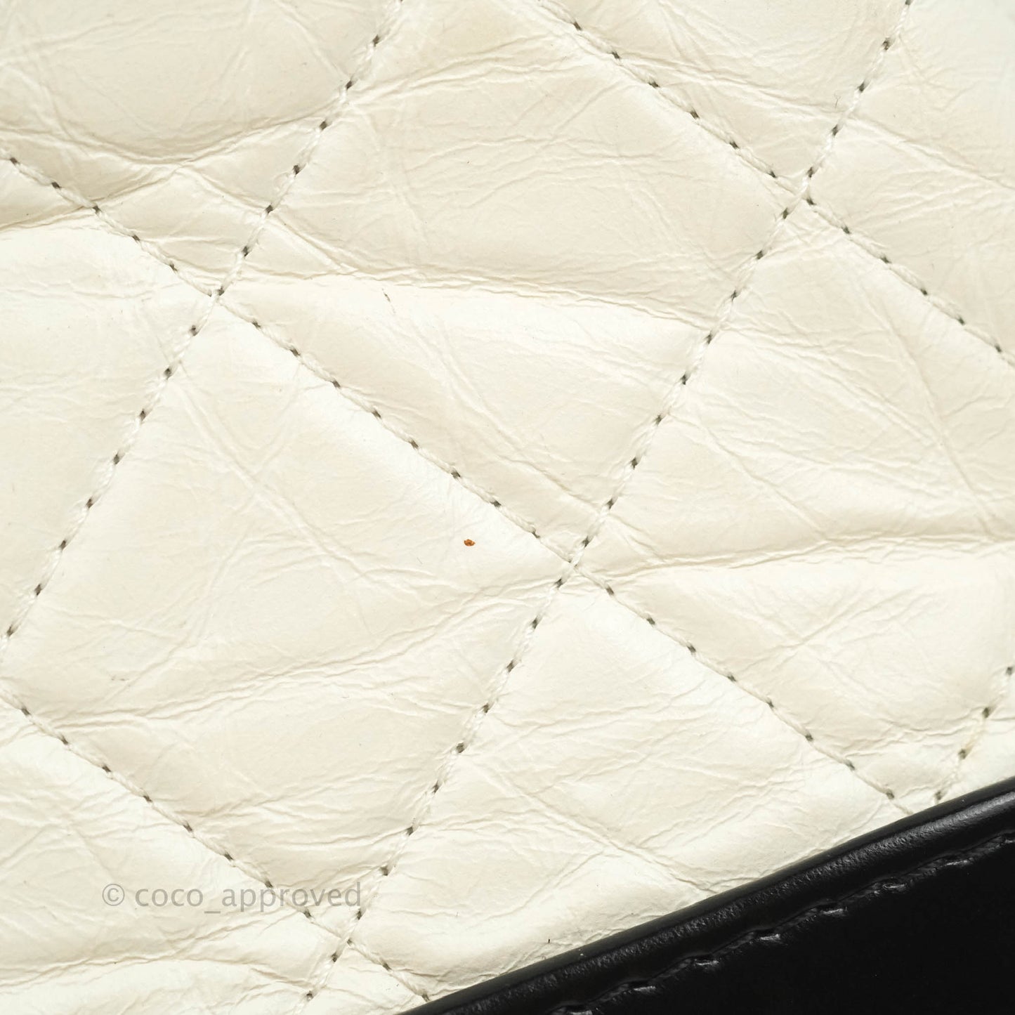 Chanel Small Gabrielle Backpack White Black Aged Calfskin