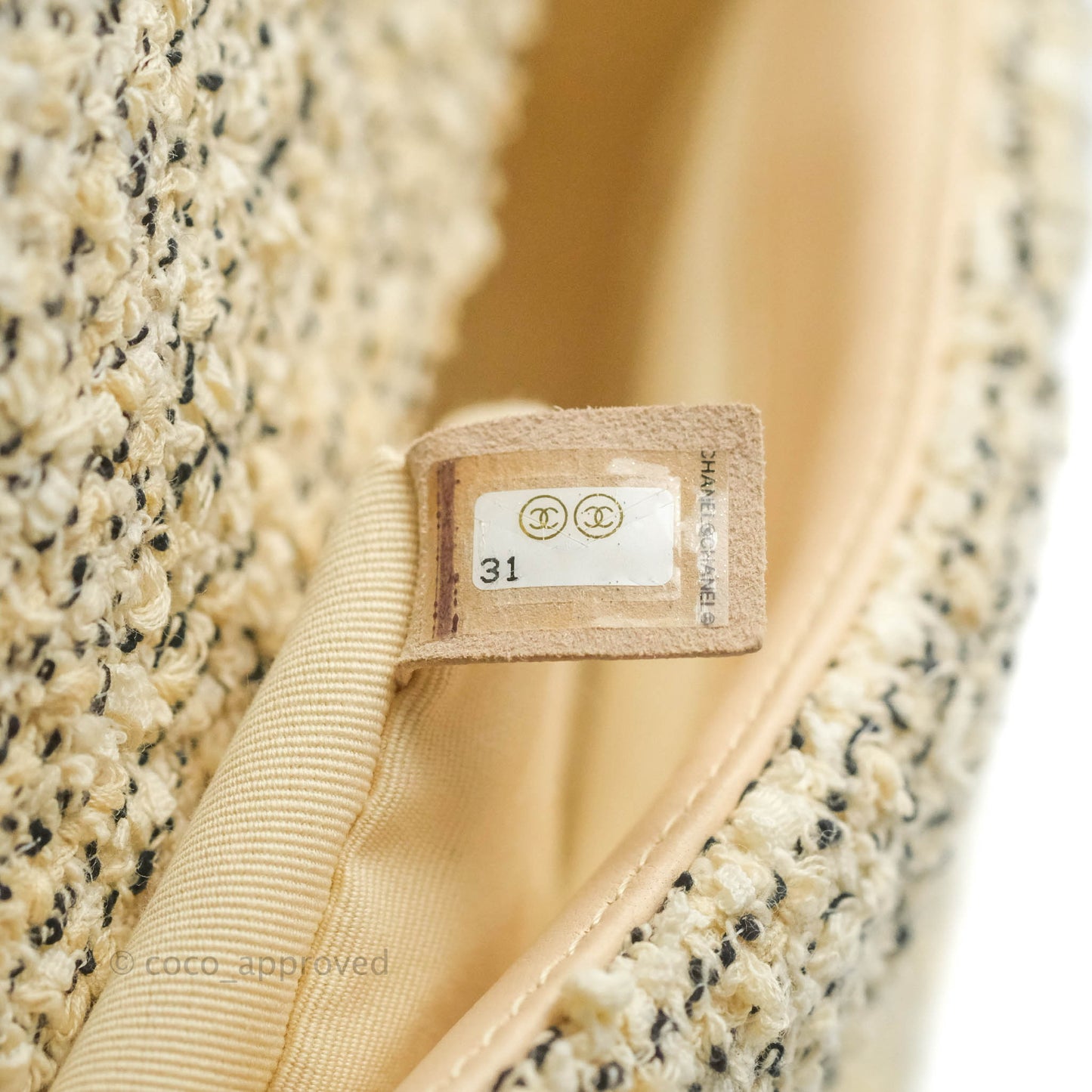 Chanel 19 Small Tweed Oreo Cream Mixed Hardware