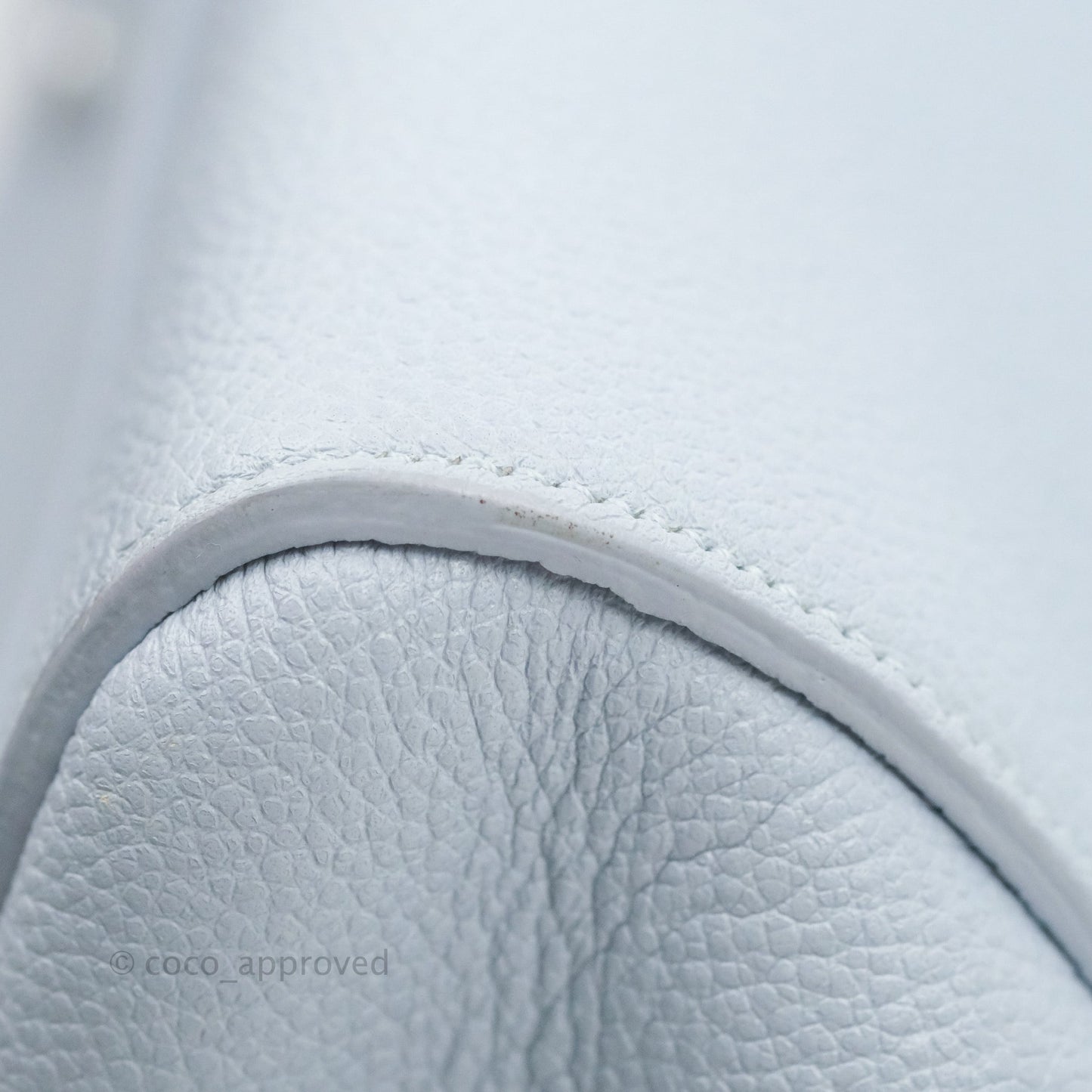 Saint Laurent Small Cabas Rive Gauche Bag Grained Calfskin Baby Blue Silver Hardware