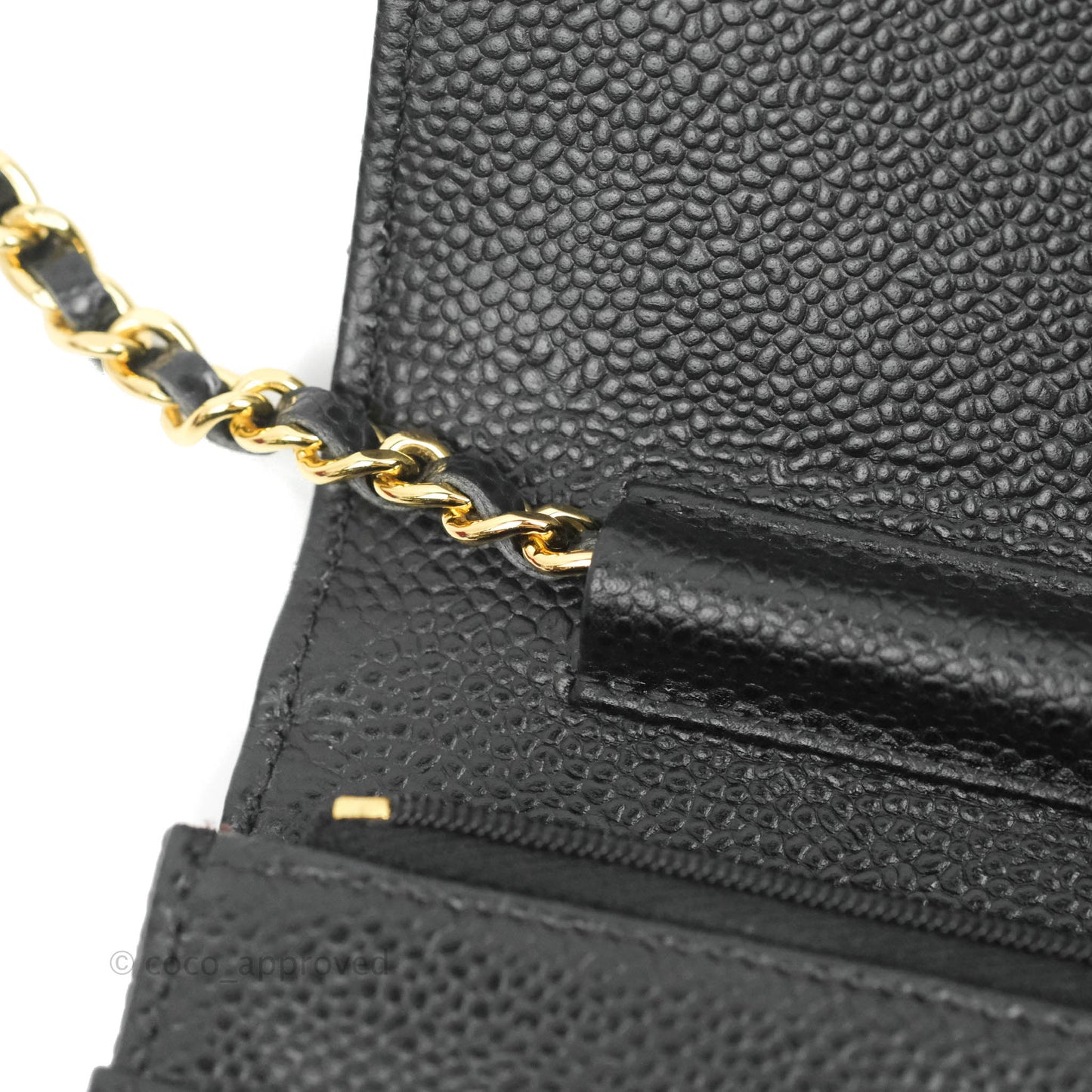 Chanel Quilted WOC Black Caviar Gold Hardware
